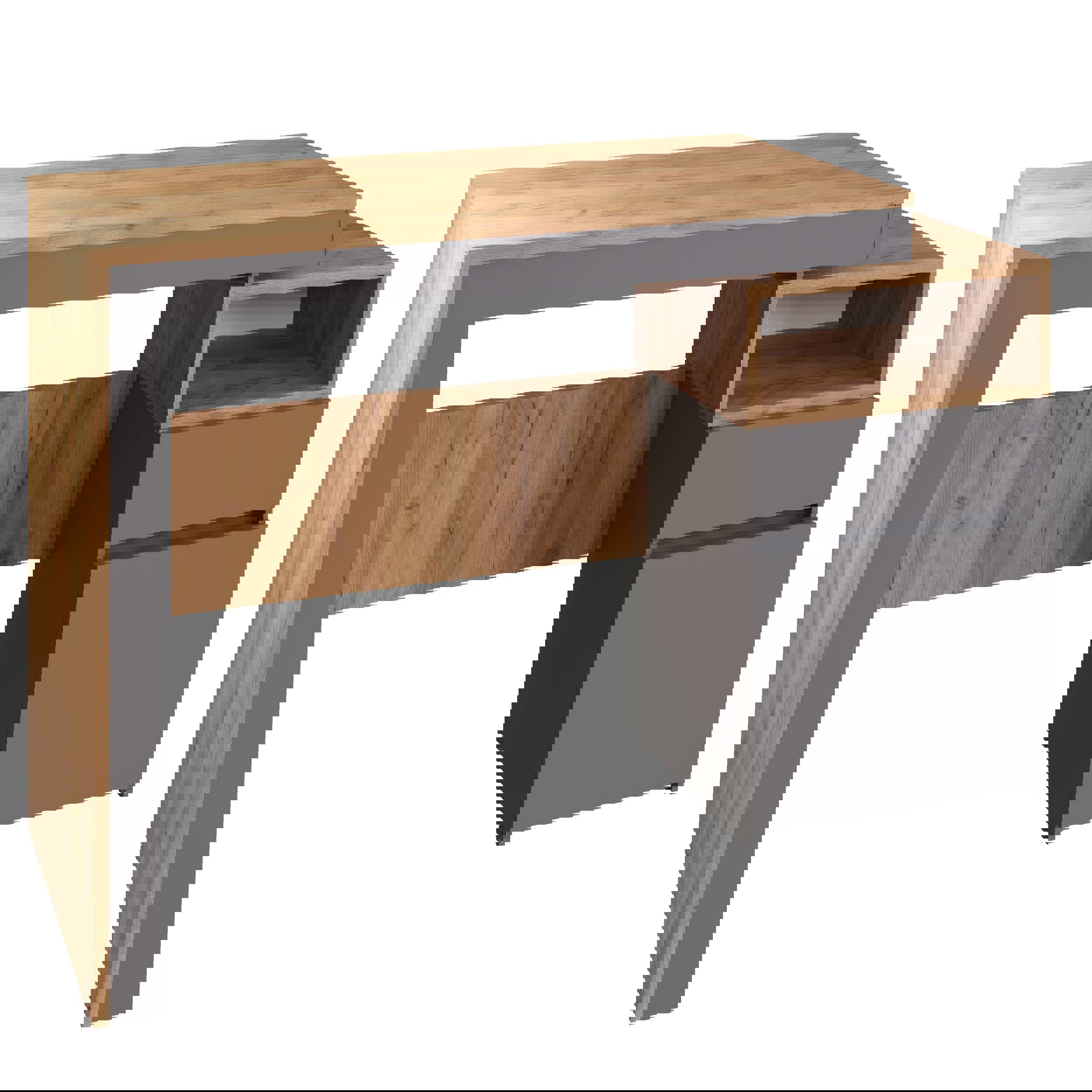 Изображение товара Письменный стол Нова с ящиками и полками от Атмосфера, дуб крафт золотой 115x75x45 см