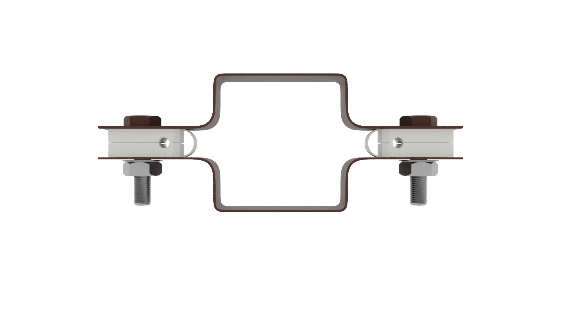 Изображение товара Хомут составной Ювента 80x80 со вкладышем из стали, коричневый, 50 шт