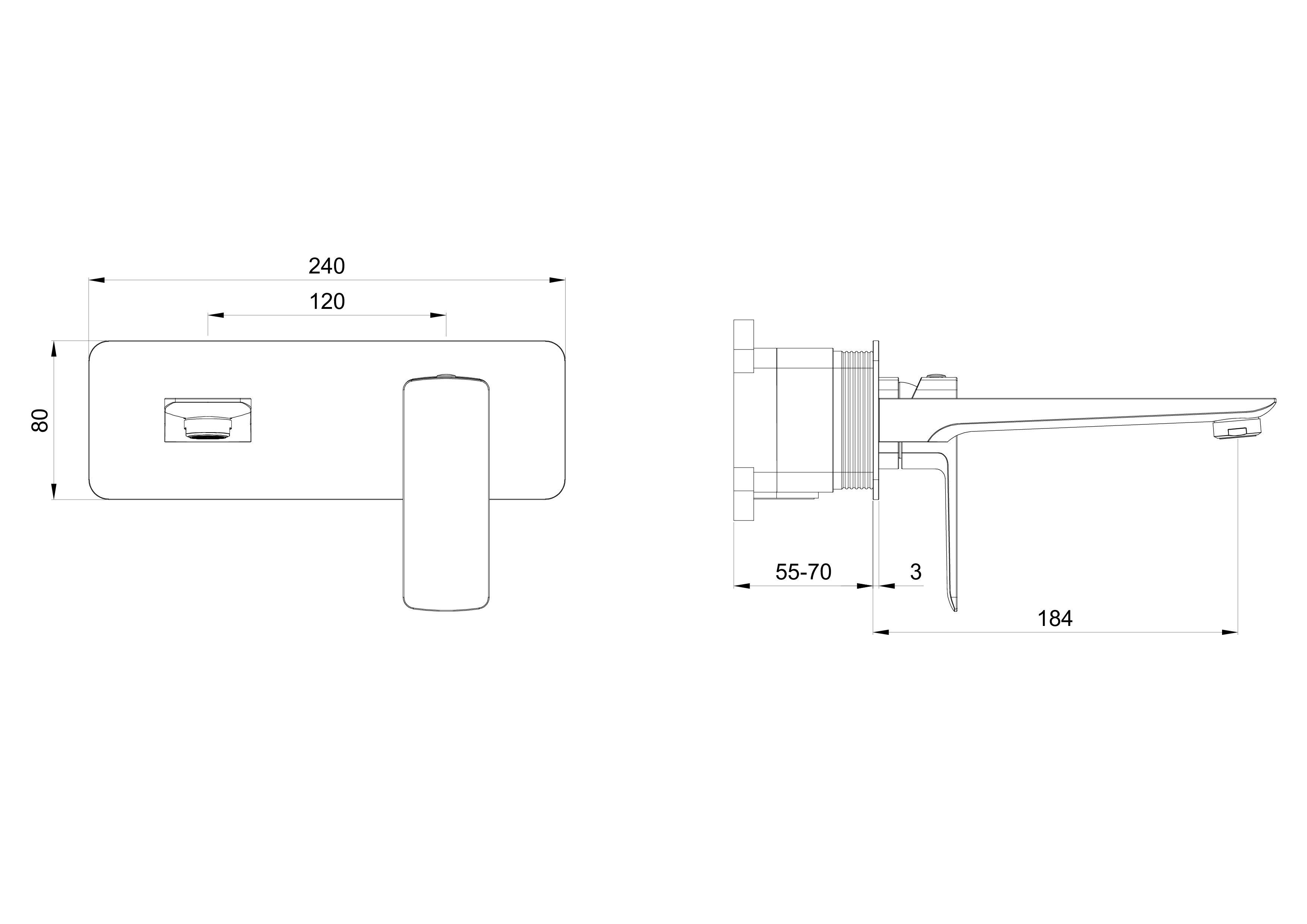 Изображение товара Смеситель для раковины встраиваемый Wonzon & Woghand Edge однорычажный цвет темный графит WW-88869003-BGM