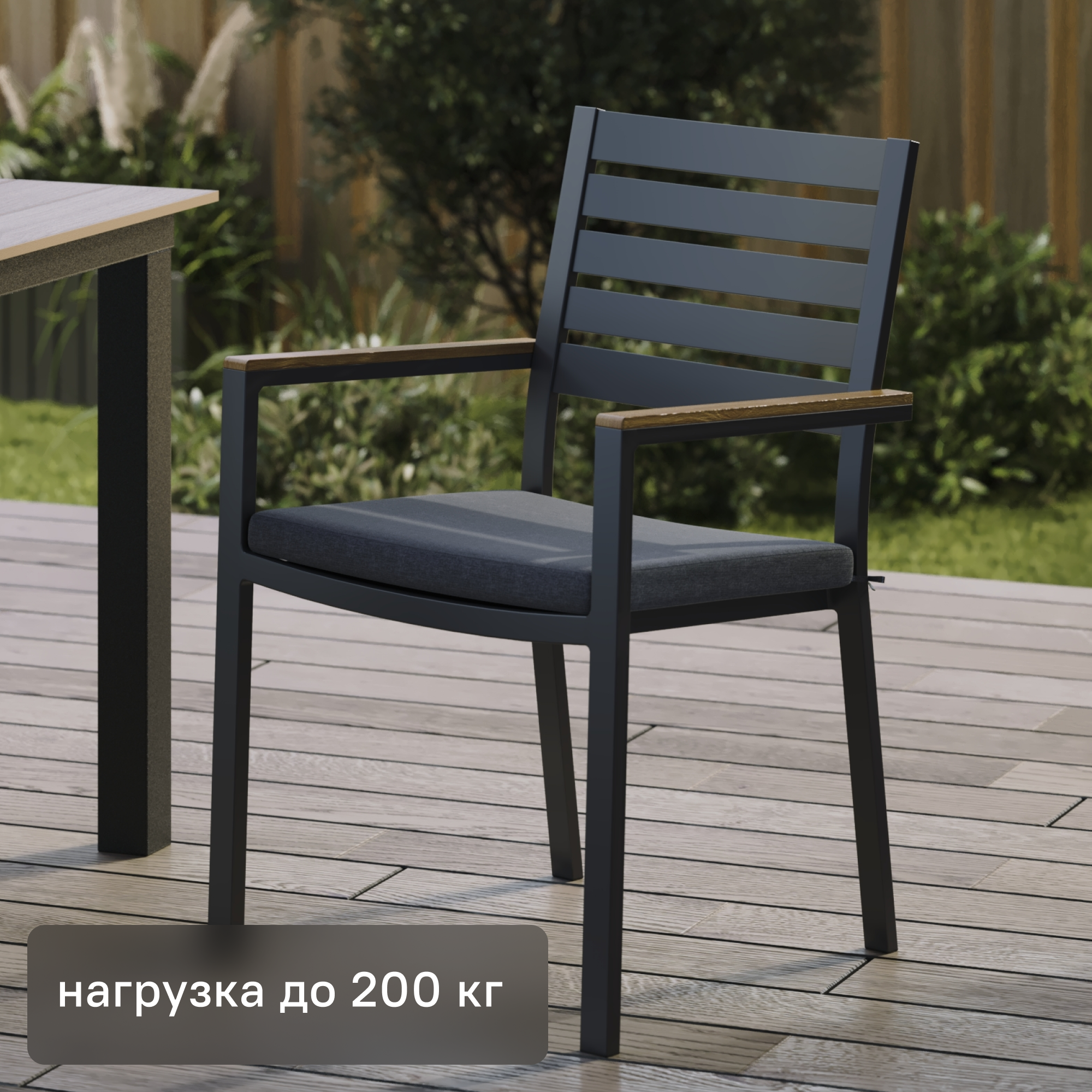 Изображение товара Кресло садовое BEGINIA Beshtau 58x52x85 см алюминий антрацит