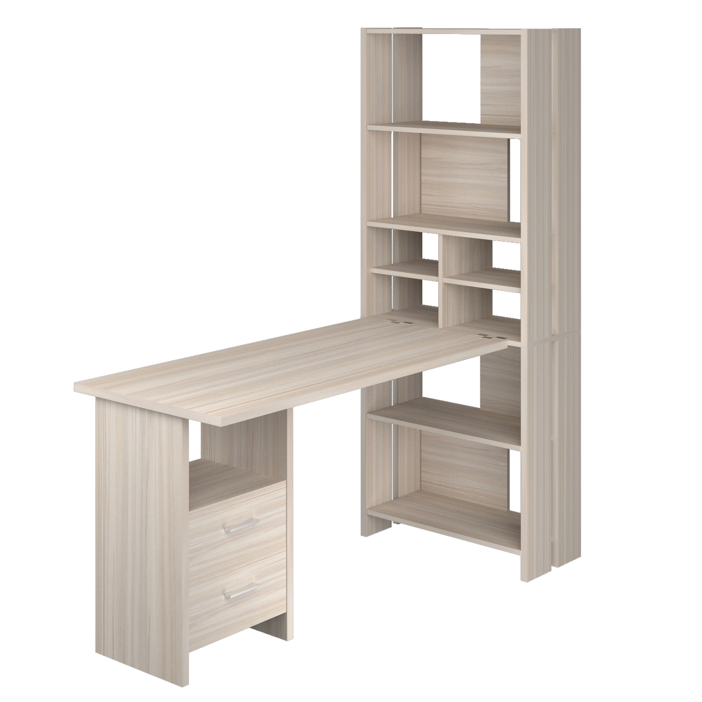 Изображение товара Стол Мэрдэс СТЛ-ОВХ+С130 угловой для комнаты с полками карамель