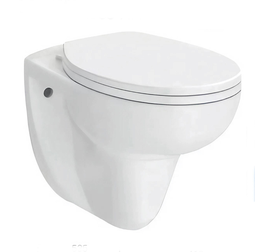 Изображение товара Подвесной безободковый унитаз Bauedge BN0111 с сиденьем микролифт белый