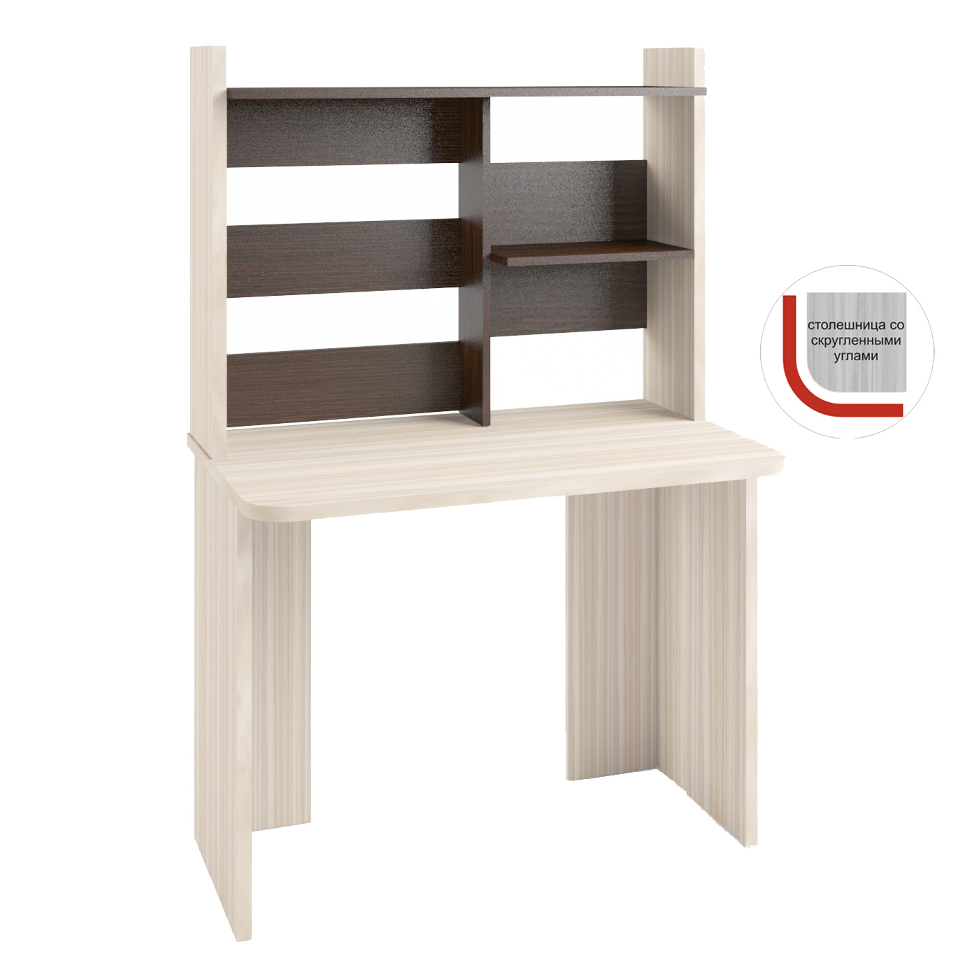 Изображение товара Стол Мэрдэс СКЛ-Прям100Р+НКЛ-100, классический рабочий или учебный, 100x152x60 см