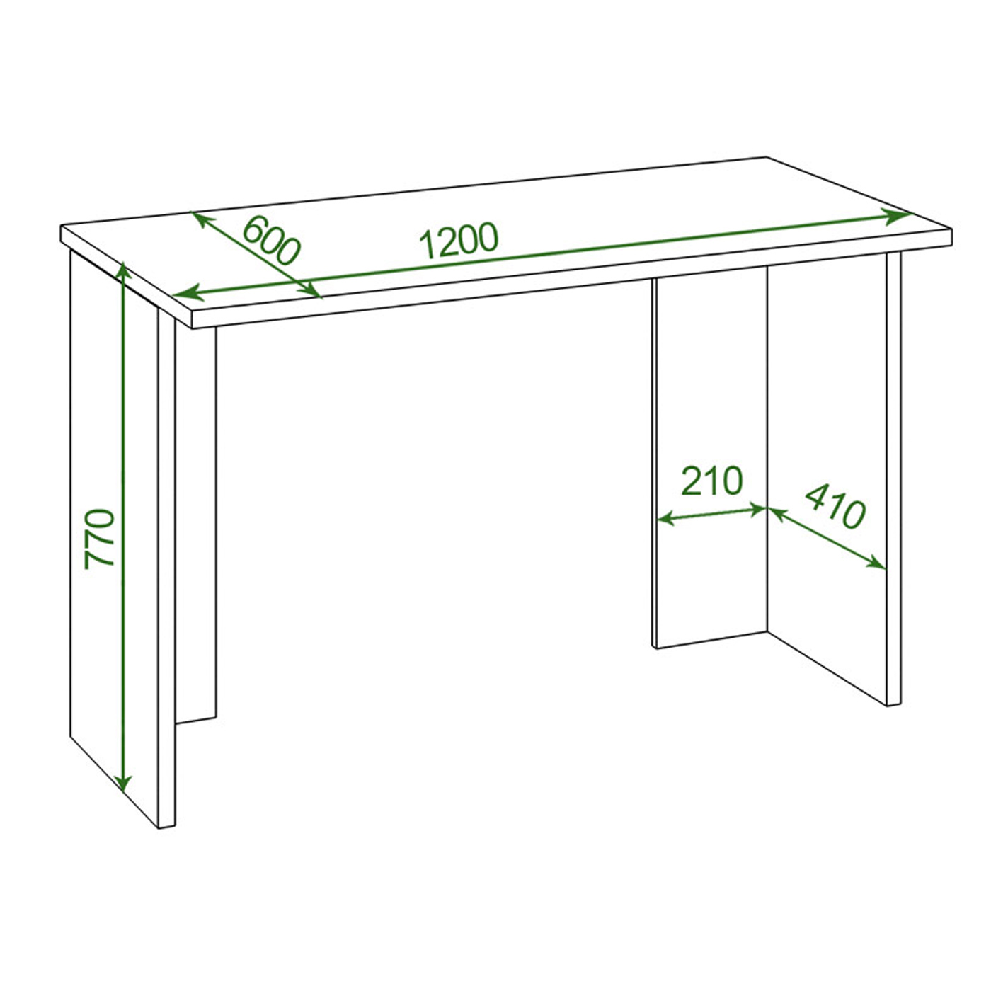 Изображение товара Стол Мэрдэс СКЛ-Прям120 120x77x60 см из ЛДСП цвета ясень шимо темный