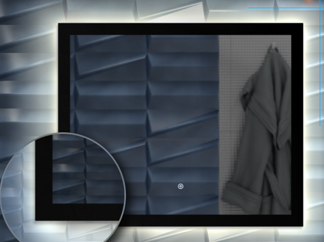 Изображение товара Зеркало для ванной Alfa mirrors с подсветкой 80x60 см черное с сенсорным управлением