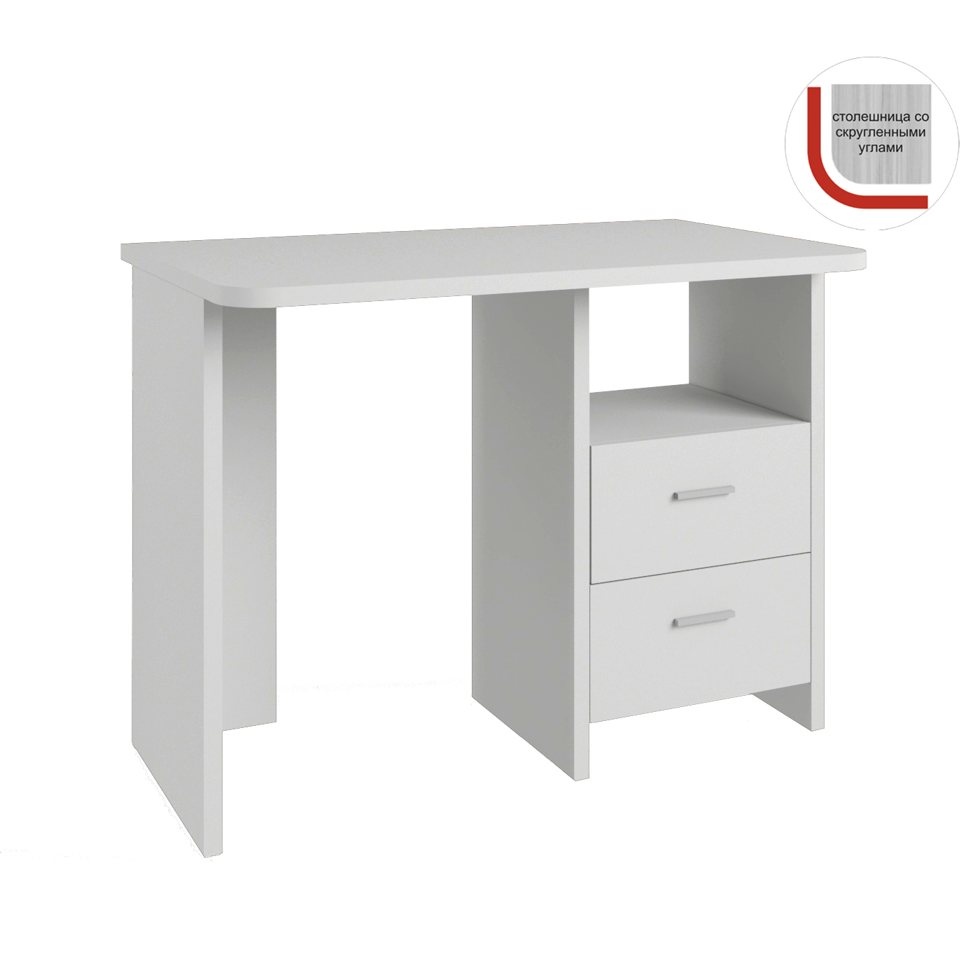 Изображение товара Стол Мэрдэс СКЛ-Прям100Р БЕ 100x77x60 см ЛДСП цвет белый
