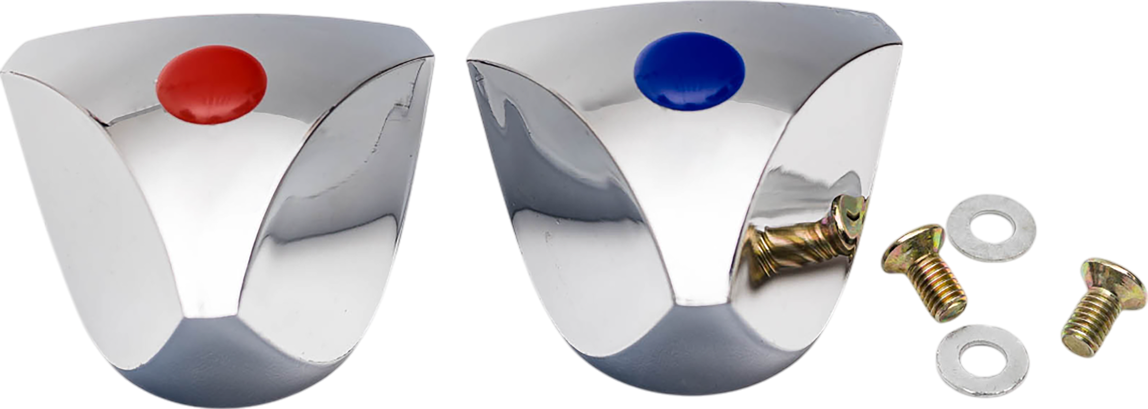 Изображение товара Комплект маховиков для смесителя Люсия 7x7 мм парные хромированные пластик