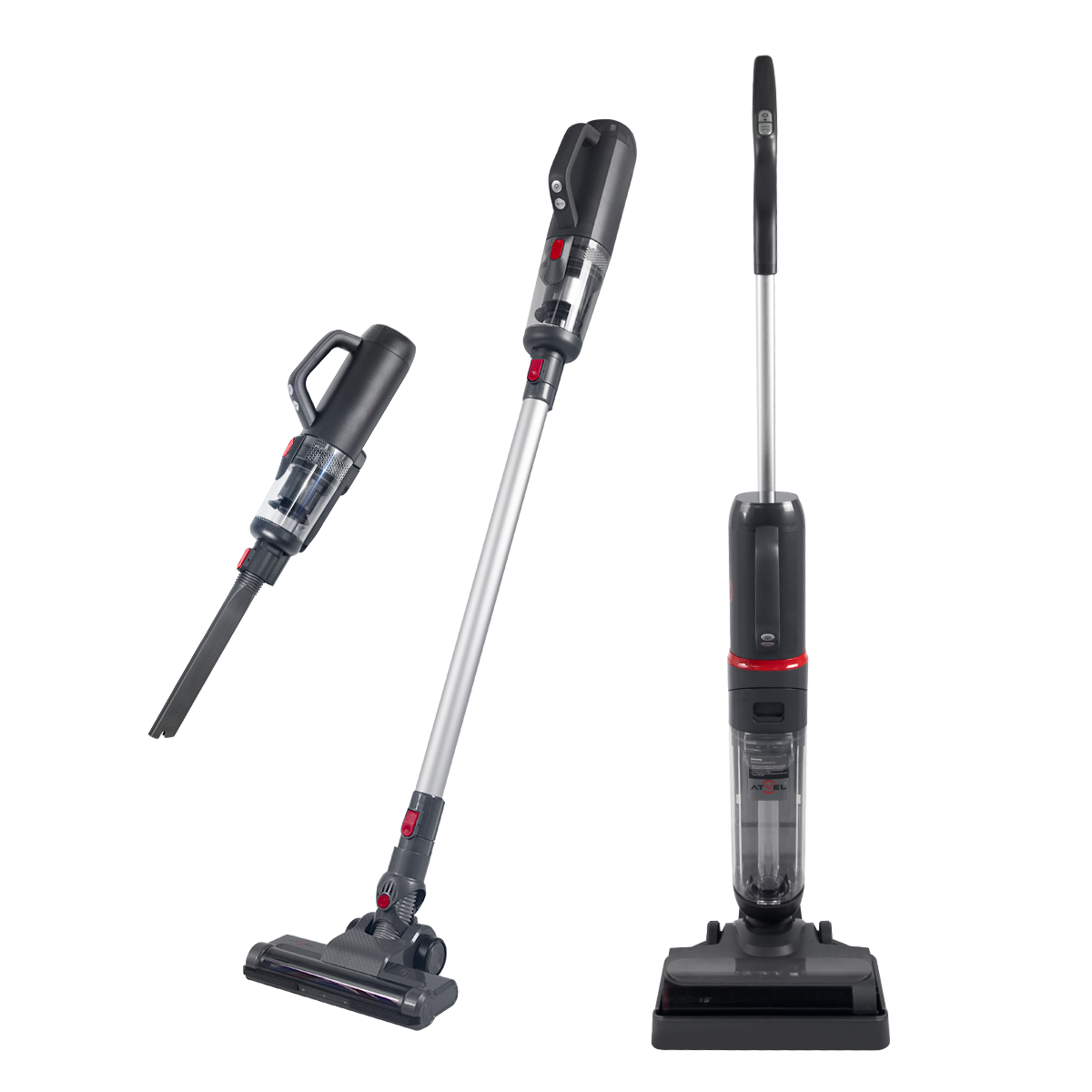 Изображение товара Вертикальный беспроводной пылесос Atvel F35 TotalClean 0.52 л 150 Вт серый