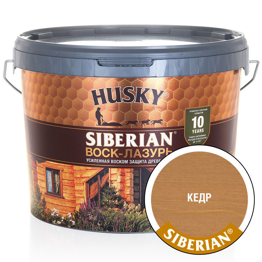 Изображение товара Антисептик HUSKY Siberian 30011 полуматовый кедр 9 л