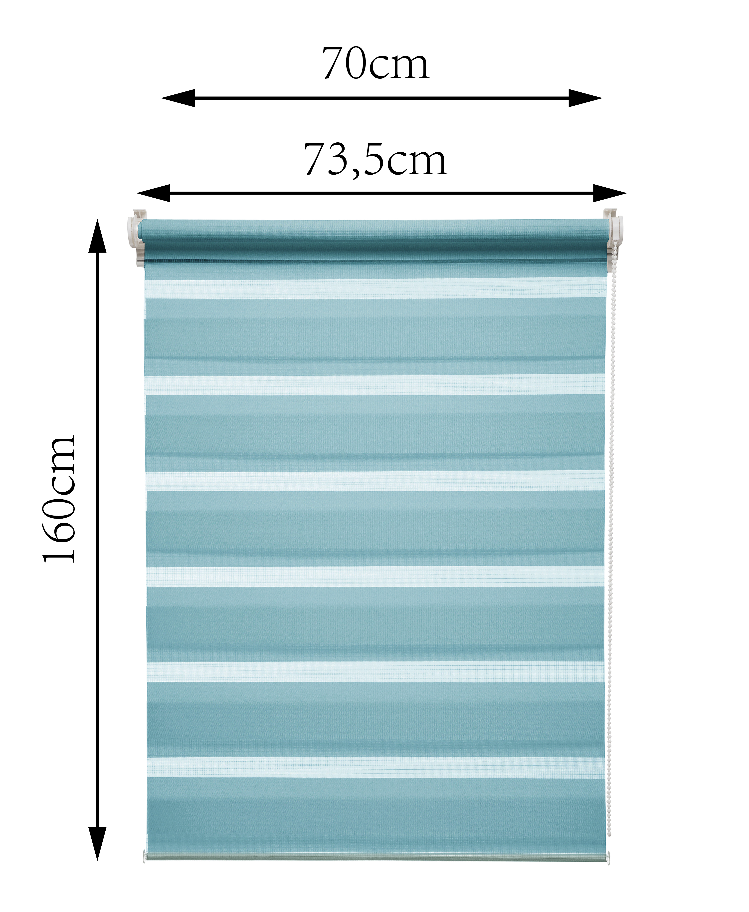 Штора рулонная день-ночь Inspire Peter 70x160 см бирюза Aqua 3 - 2