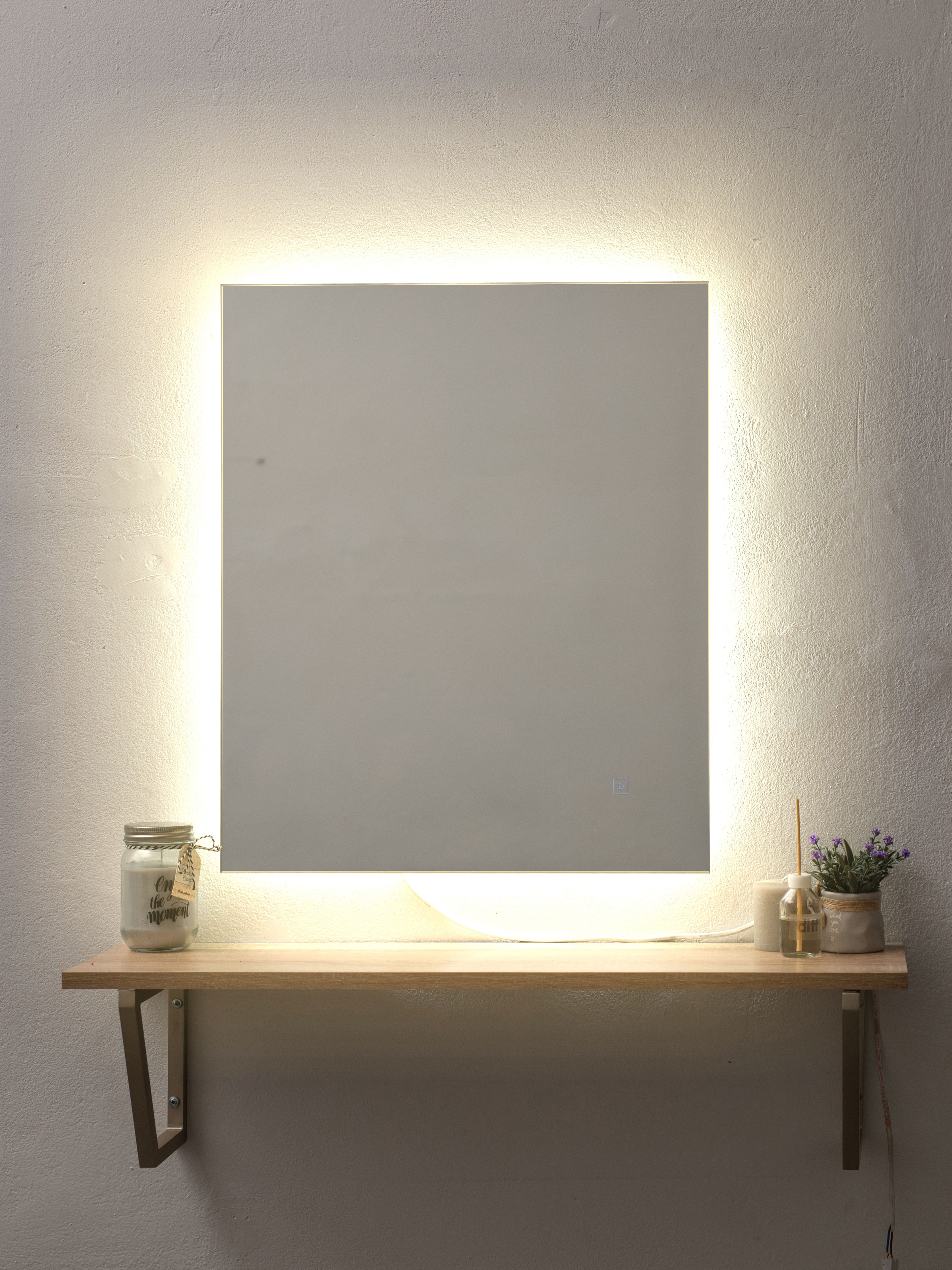 Изображение товара Зеркало для ванной ALFA MIRRORS Ek-56VzVd с подсветкой и сенсорным управлением