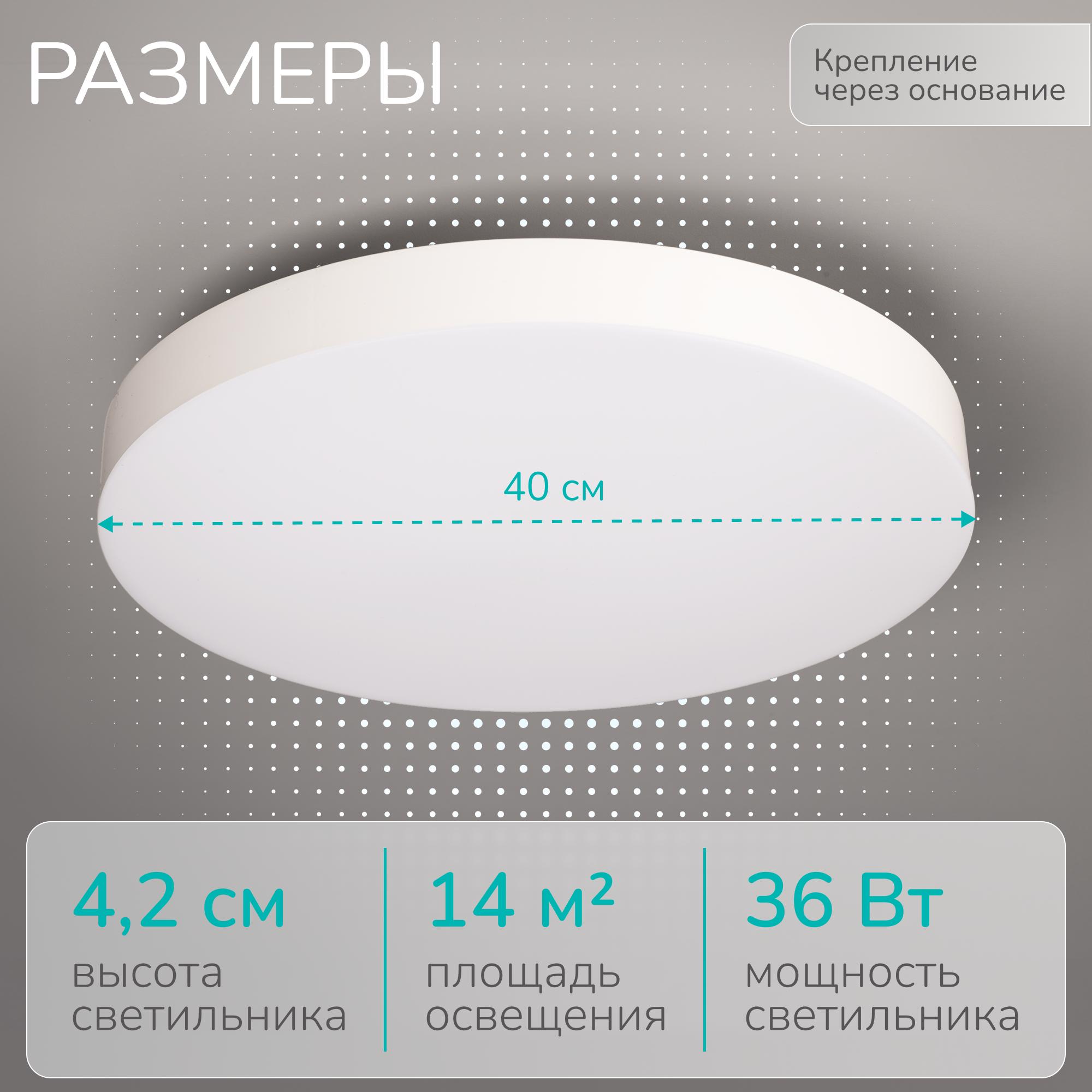 Изображение товара Светильник светодиодный настенно-потолочный INLUX Moon IN70240 14 м² Белый регулируемый