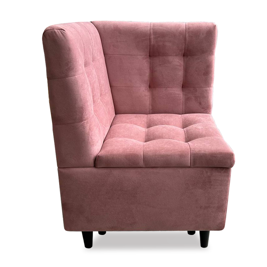 Изображение товара Стильное угловое кресло EL TODO ОДРИ из велюра розового цвета 56x84x56 см