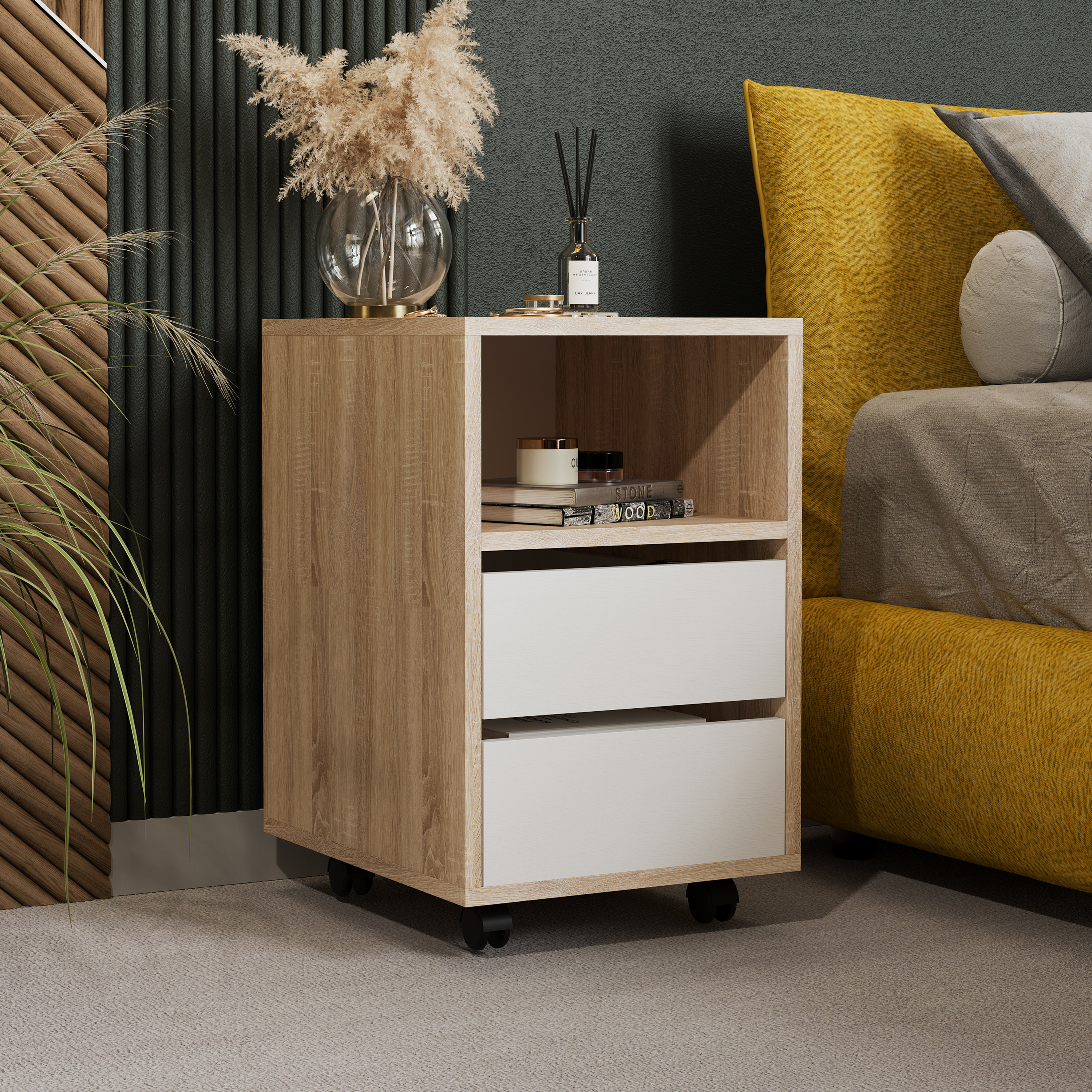 Изображение товара Тумба офисная 2 ящика 235279 35x44x56 см ЛДСП цвет белый