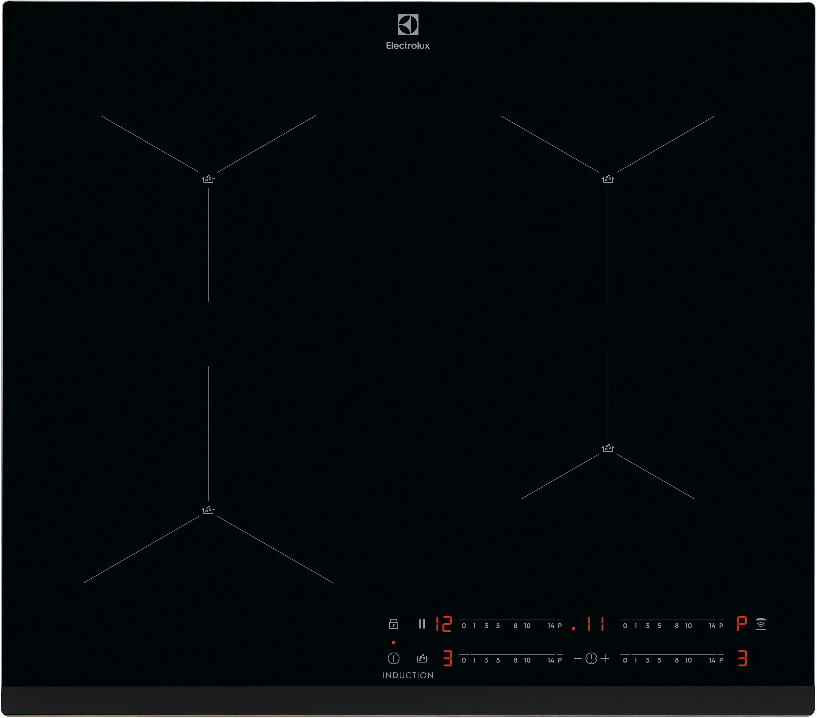 Изображение товара Электрическая варочная панель Electrolux EIS62443 59 см 4 конфорки цвет черный
