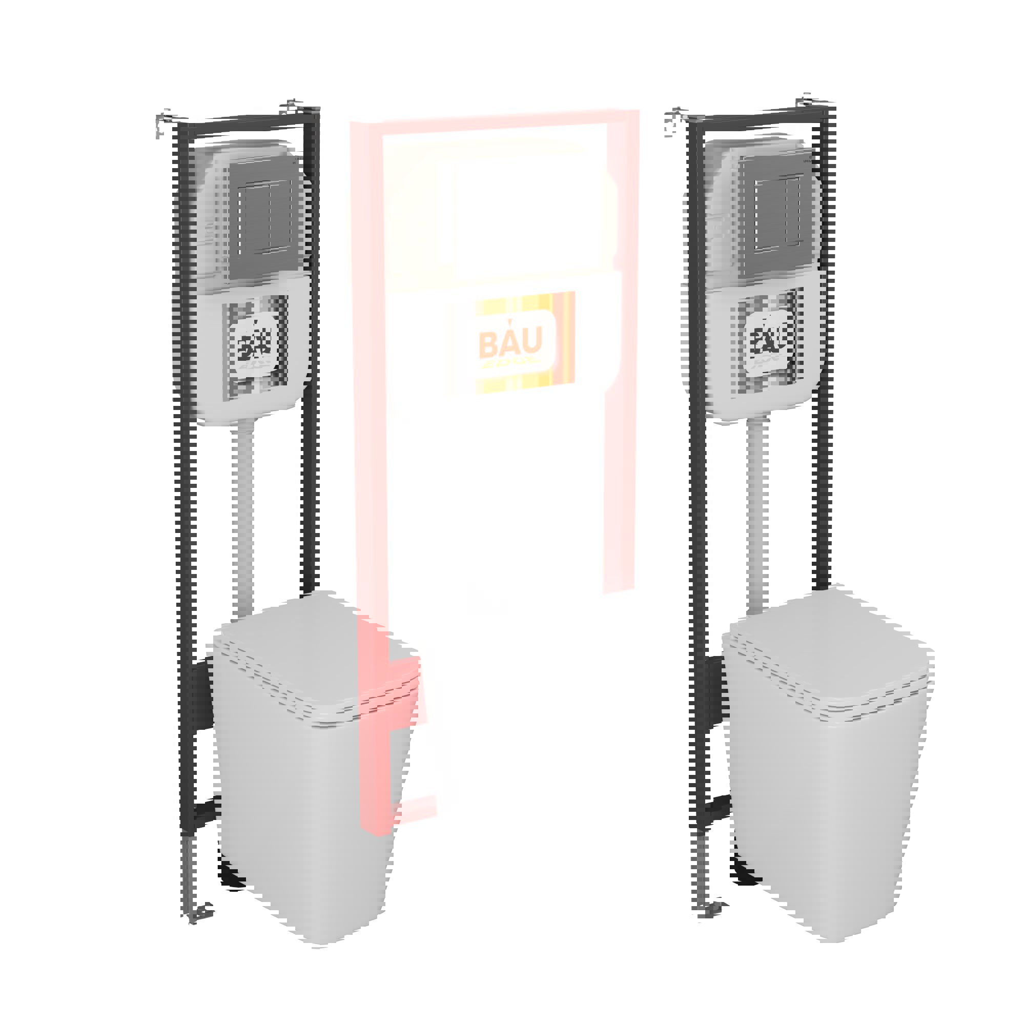 Изображение товара Комплект BAUEDGE NEO45700-BS0001-HQ5-Q00009 6 в 1: инсталляция 45, унитаз безободковый Stil Hurricane-5, сиденье дюропласт, кнопка Stil 2-й смыв