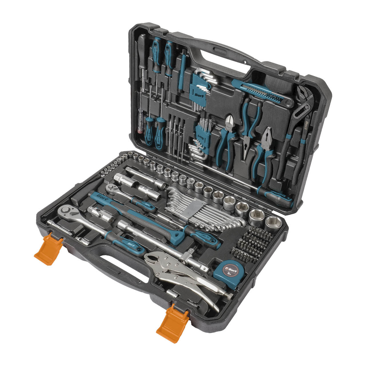 Изображение товара Набор инструментов Bort BTK-150 150 предметов с кейсом и гарантией 2 года