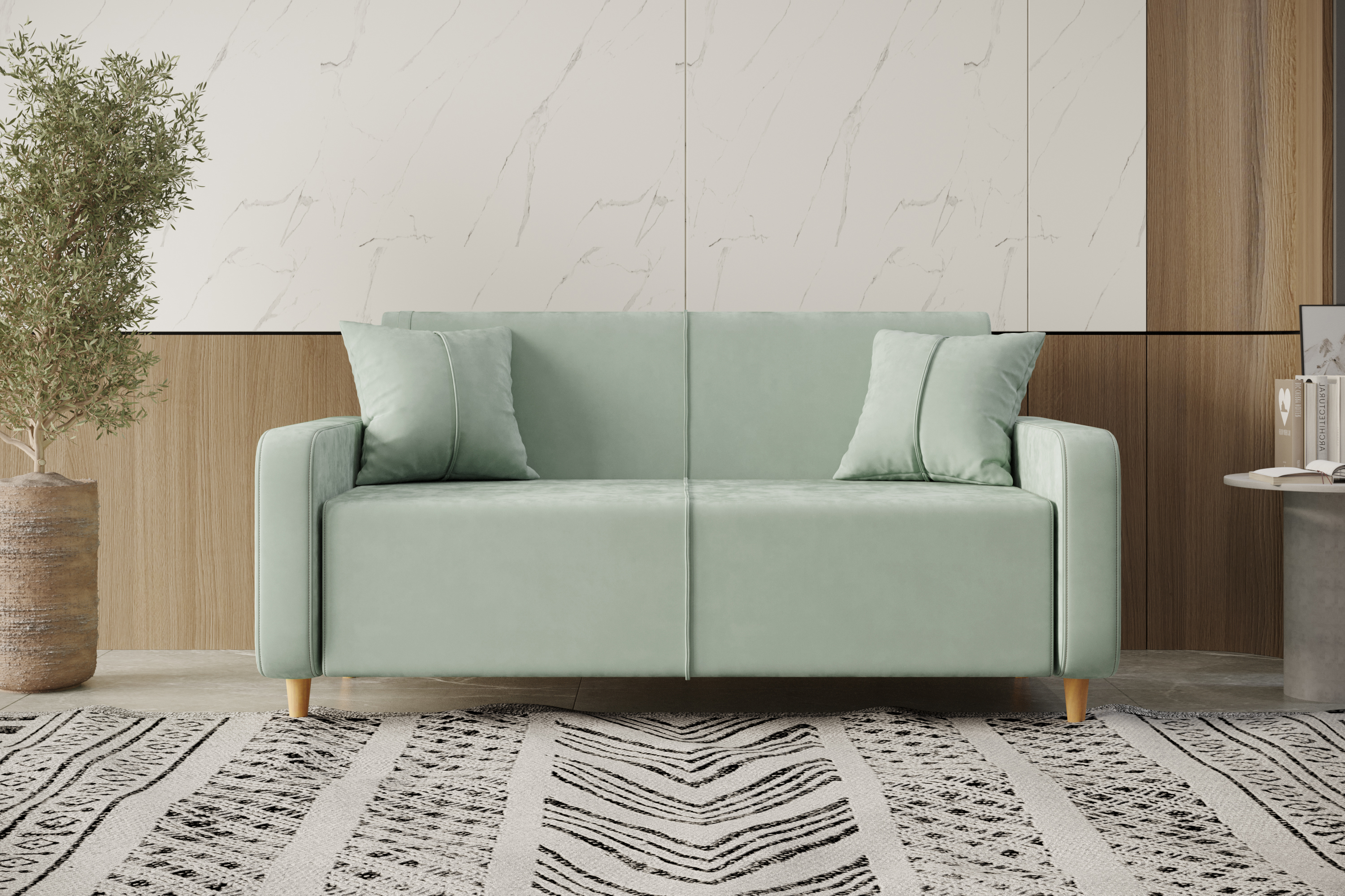 Изображение товара Диван прямой Silva модель 070 с механизмом еврокнижка велюр Вивальди 9