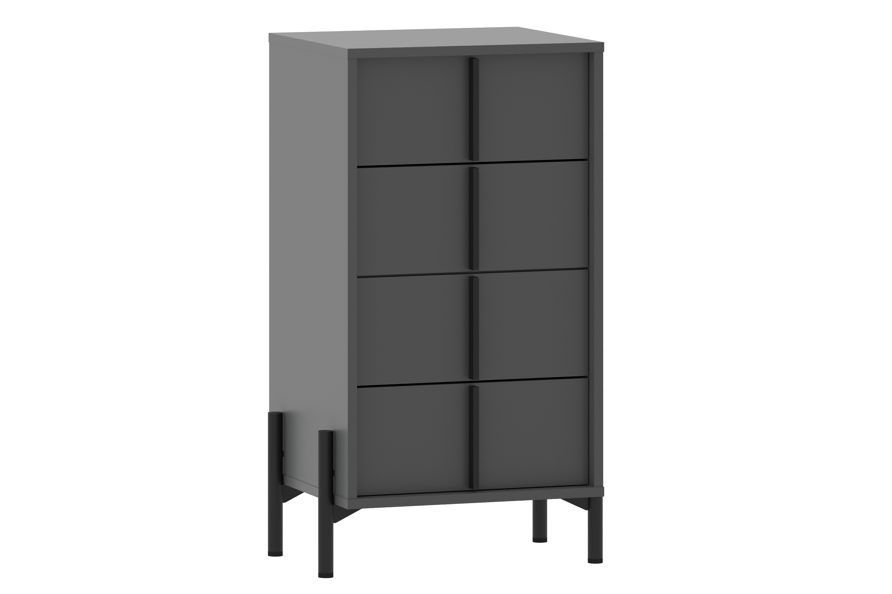 Изображение товара Комод Silva НМ 040.26 4 ящика антрацит 50x40x87.2 см мебель для спальни и гостиной