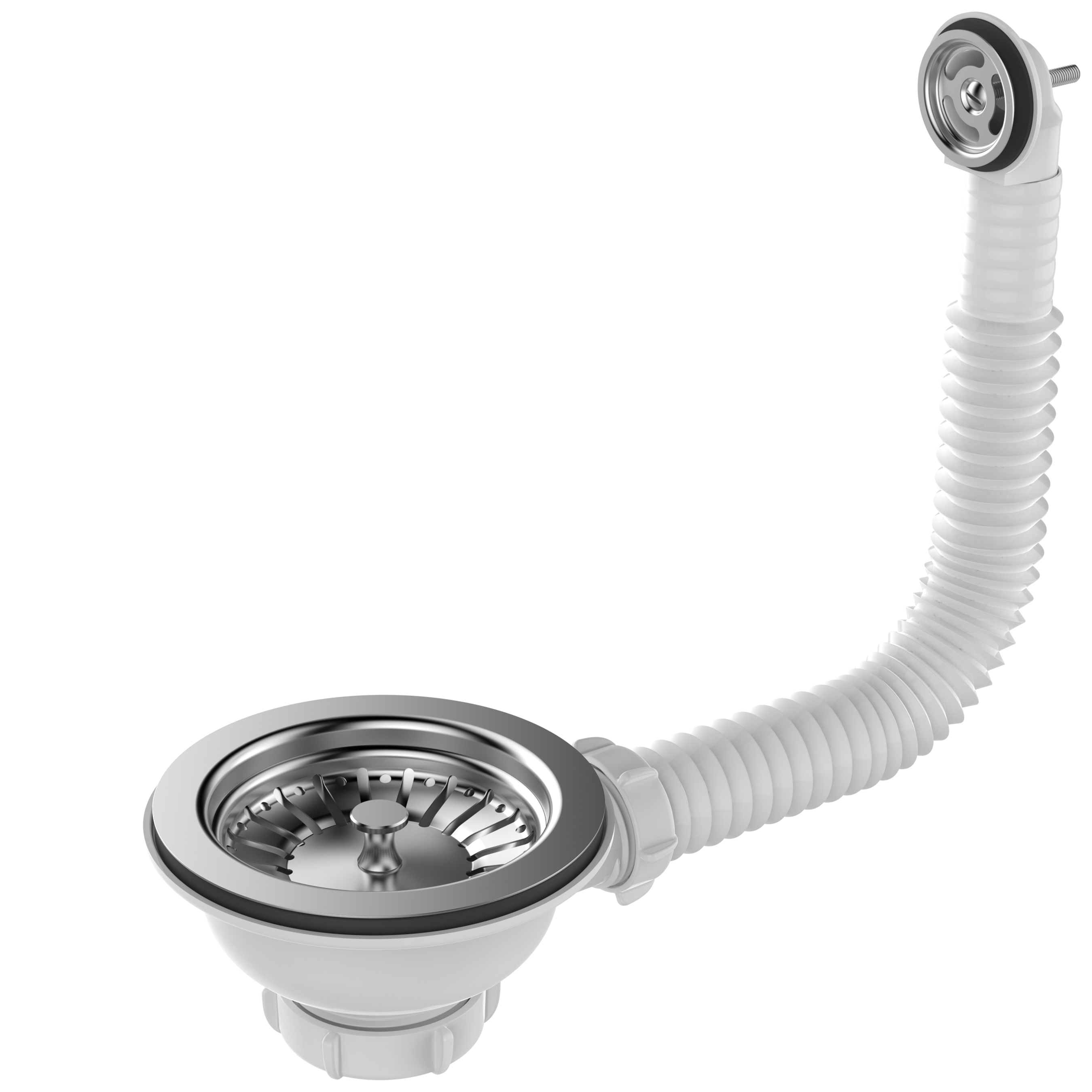 Изображение товара Выпуск для кухонной мойки Equation с переливом ø90 мм Белый