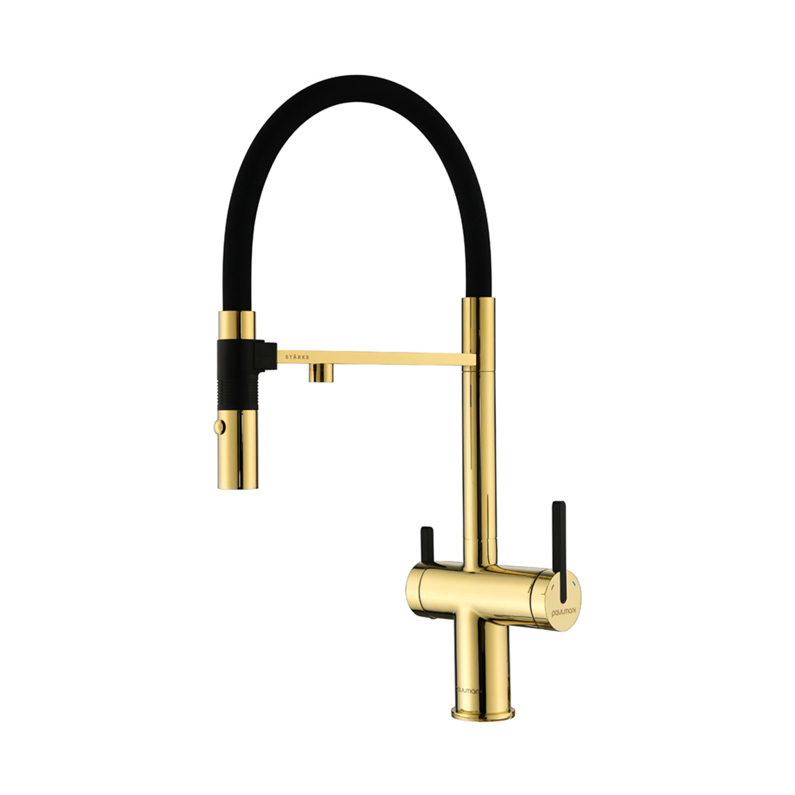 Изображение товара Смеситель для кухни однорычажный Paulmark Gravity излив 19 см цвет золотой
