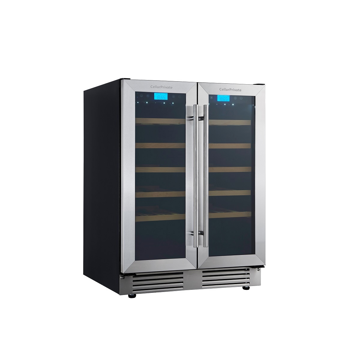 Изображение товара Винный шкаф Cellar Private CP042-2T 59.50x82x61 см 42 бутылки цвет черный/светло-серый