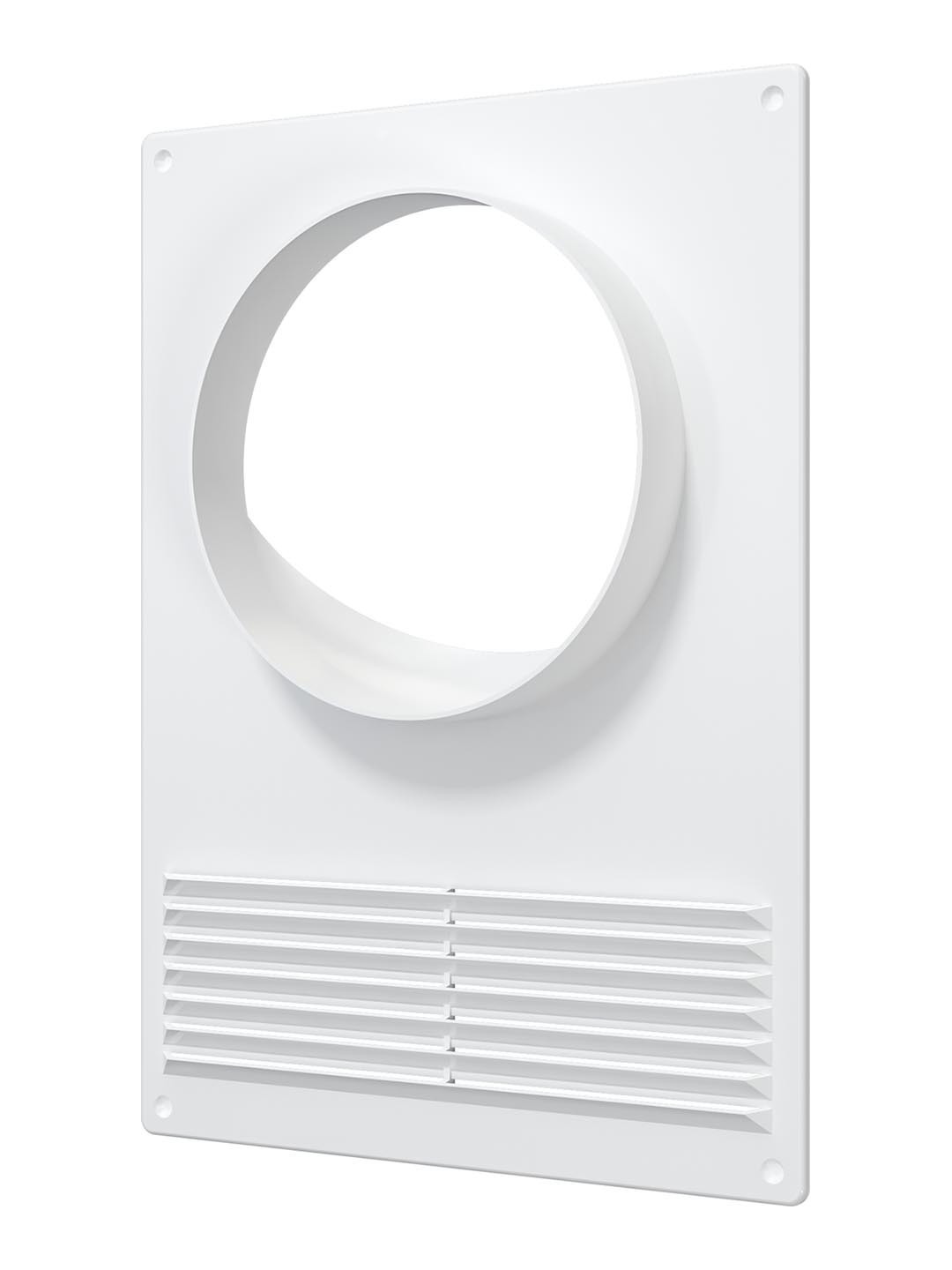 Изображение товара Вентиляционная решетка с фланцем Fonet 180x250 мм D120 мм пластиковая белая