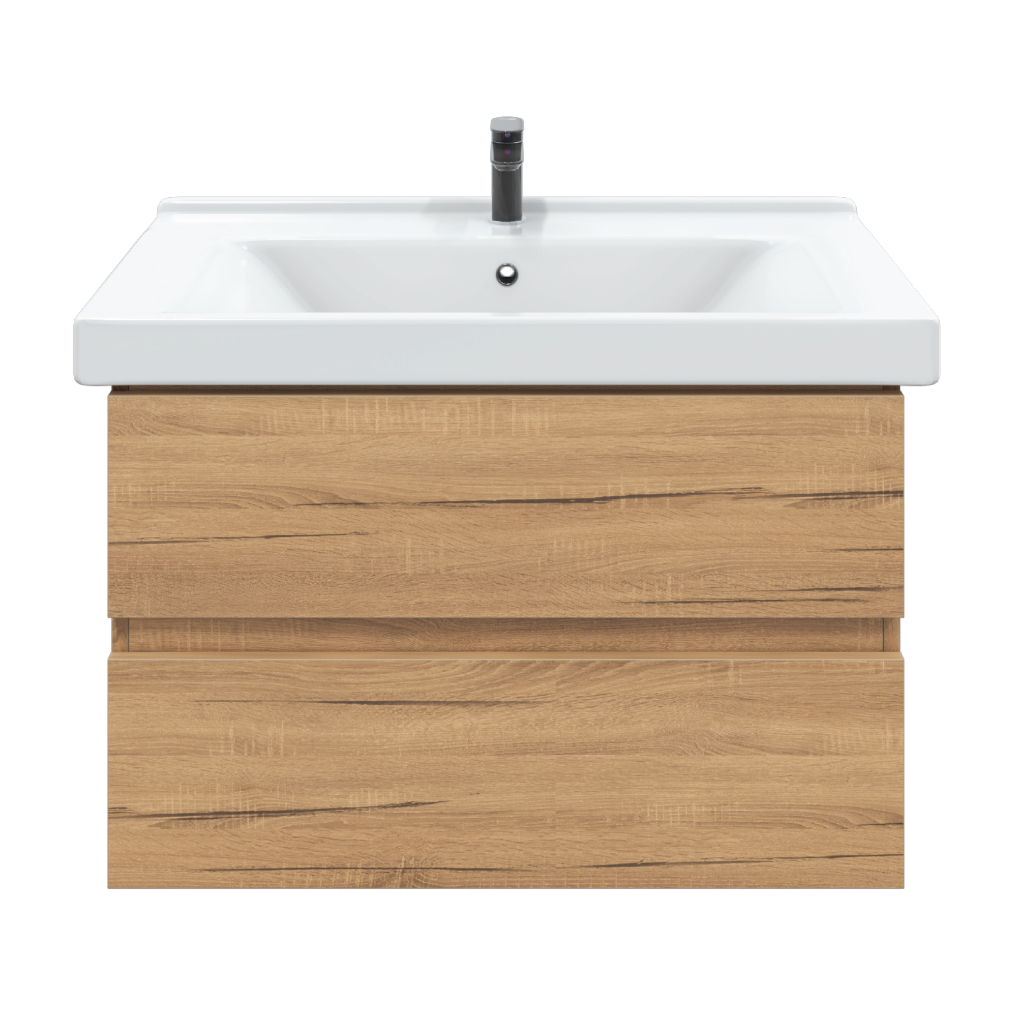 Изображение товара Тумба под раковину Sanstar Lavanti 440.1-1.4.1 с раковиной Миранда 70, цвет дуб вотан