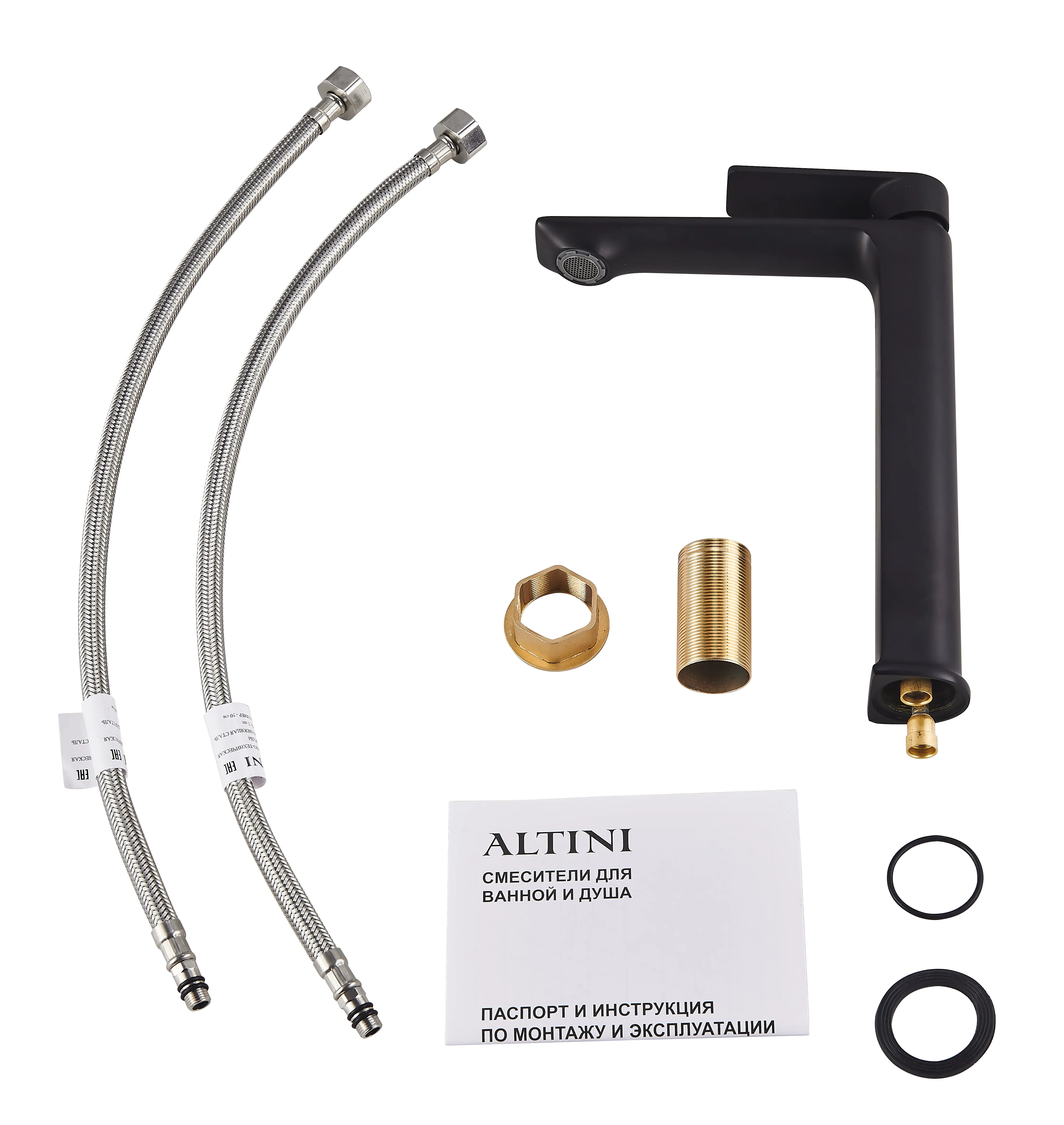 Смеситель для раковины Altini Shine 10531002-B однорычажный на столешницу цвет черный матовый - 5