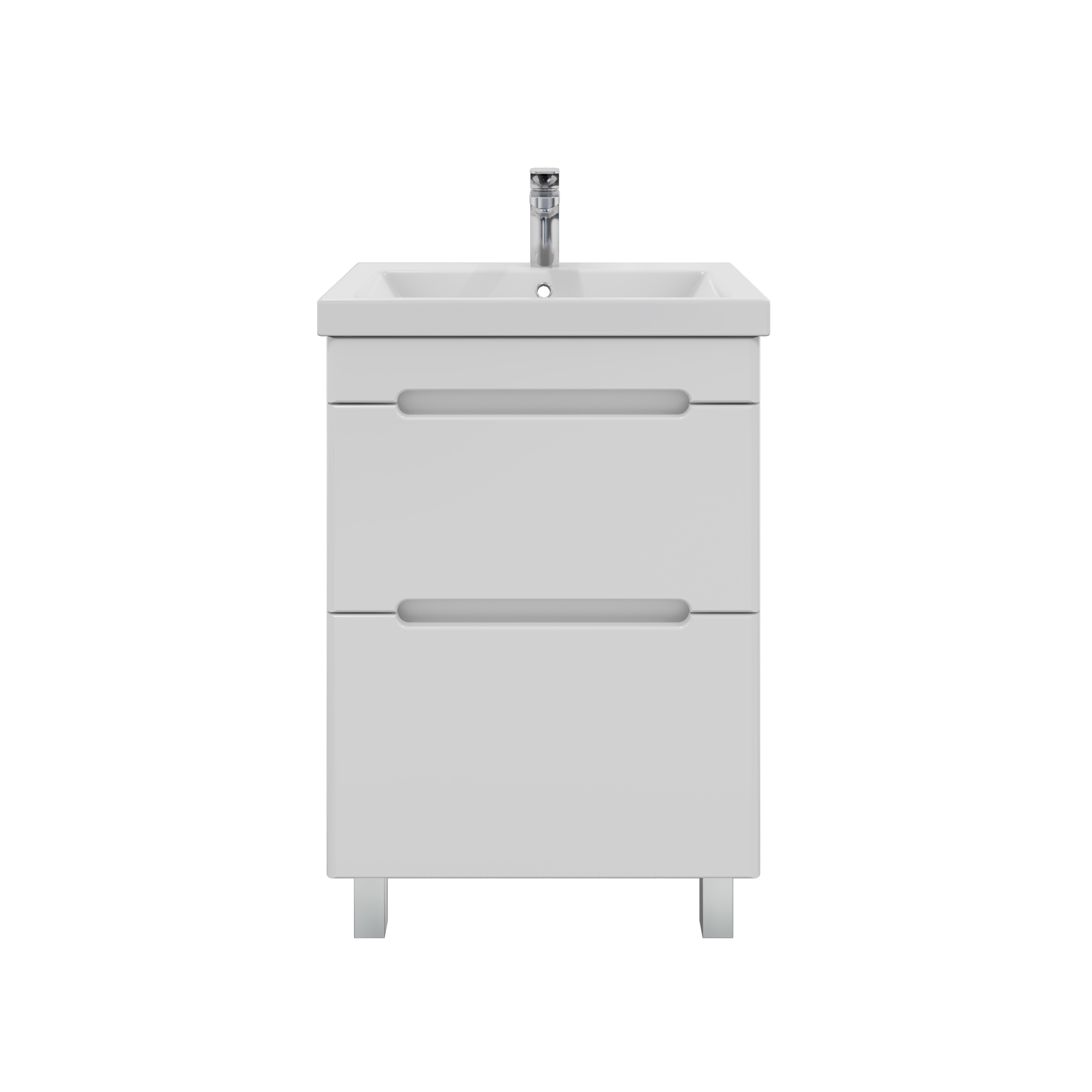 Изображение товара Тумба под раковину SANSTAR Адель 210.1-1.4.1 комплект белая для ванной комнаты