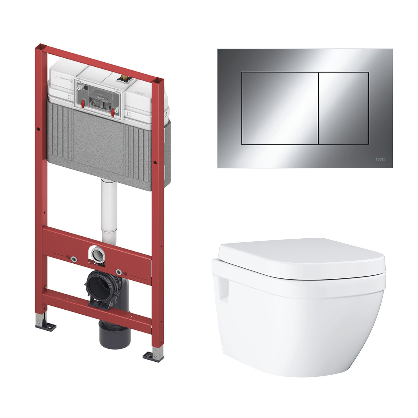 Изображение товара Комплект инсталляции с унитазом TECE 940041239703000 белый современный дизайн