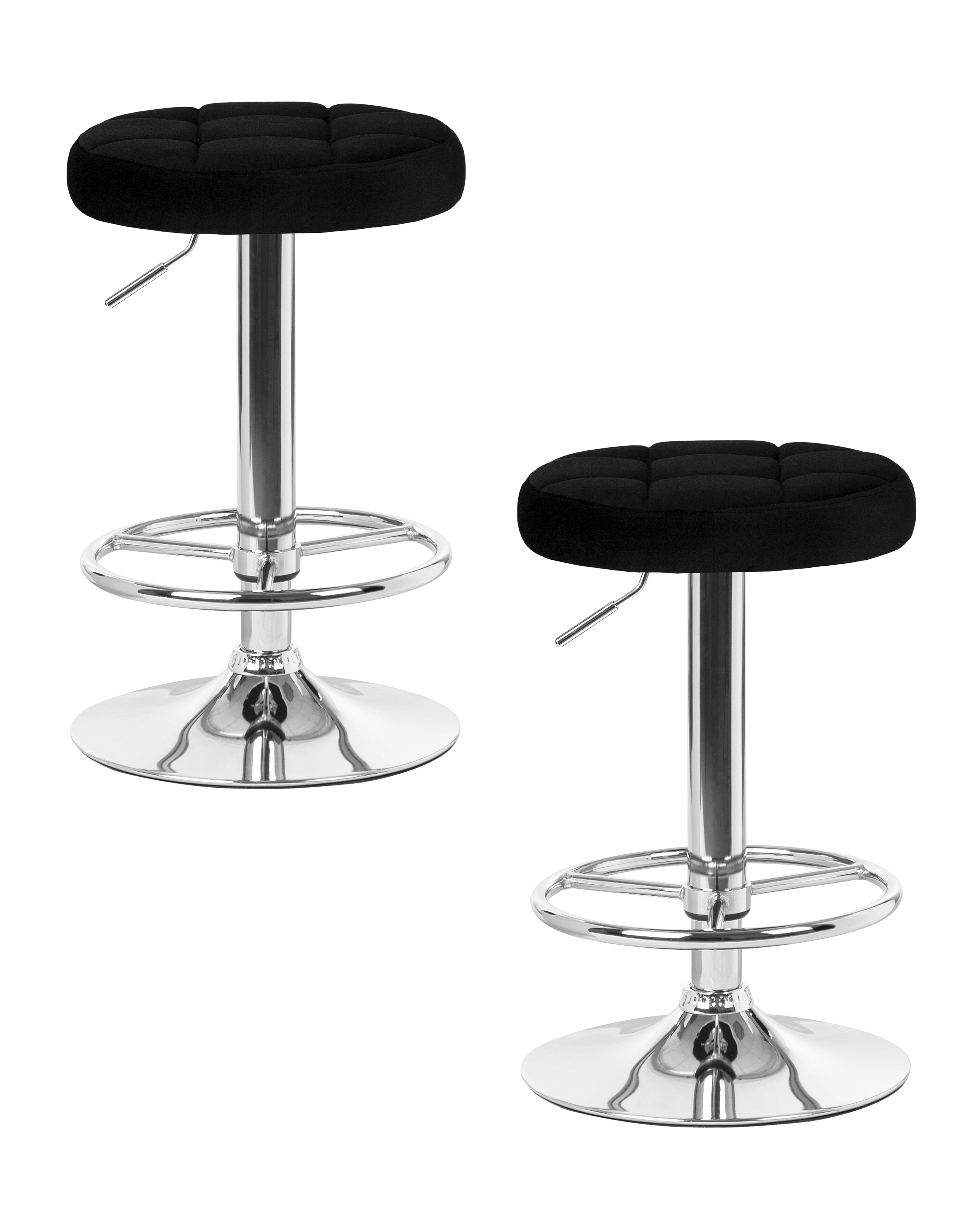 Изображение товара Набор барных табуретов 2 шт Dobrin Bruno LM-5008 регулировка высоты черный велюр