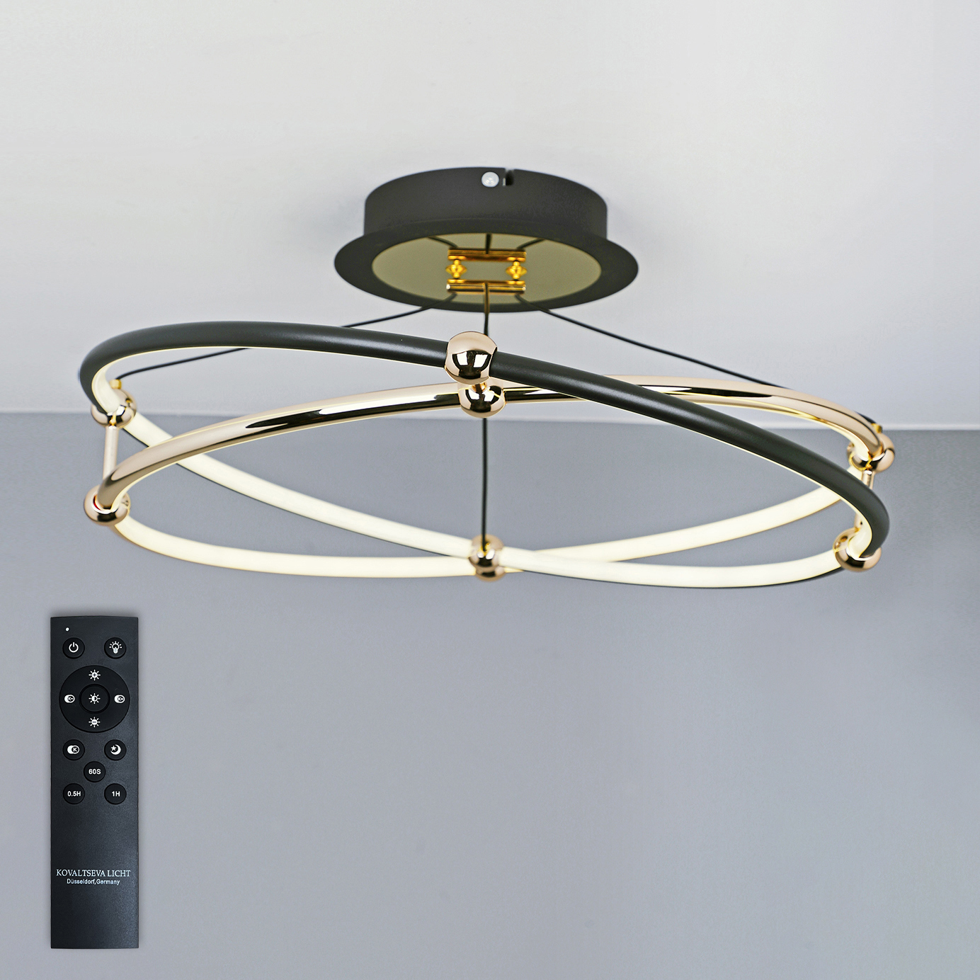 Изображение товара Люстра потолочная светодиодная Natali Kovaltseva 100W High-Tech Lamps 82050 золото