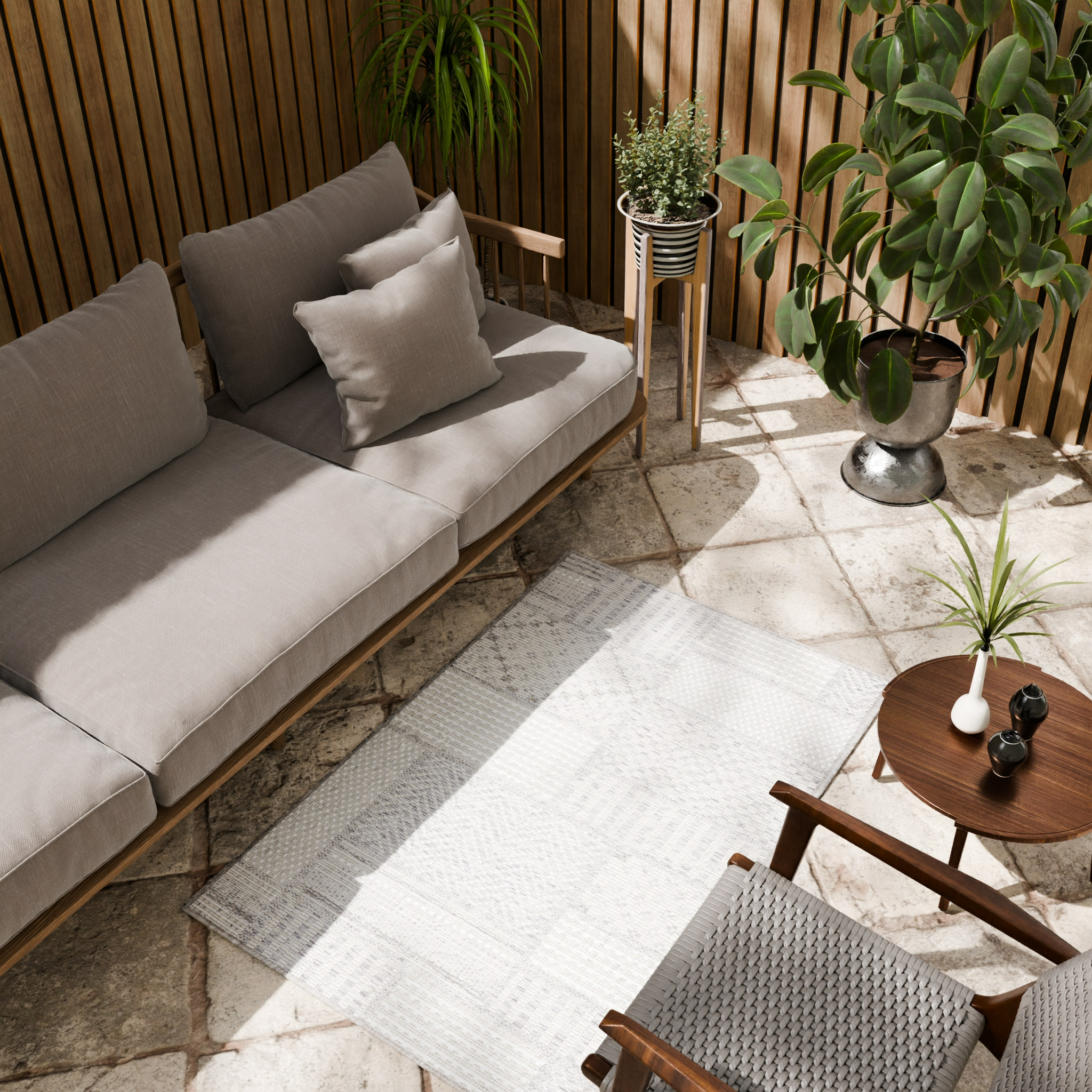 Изображение товара Циновка Дели 80x120 см полипропилен 84107_53211 цвет серый