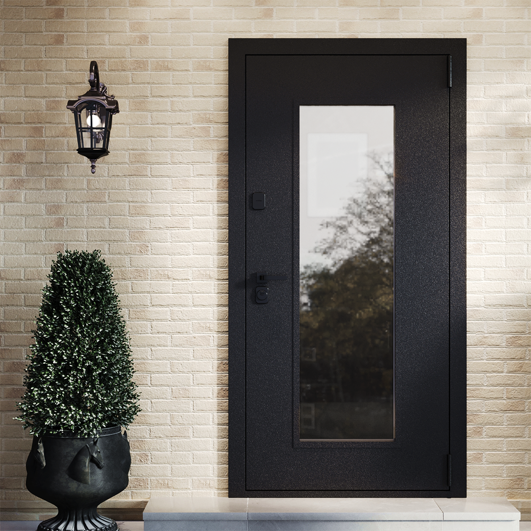 Изображение товара Входная дверь MPS1 правый 205x96см цвет черный/белый