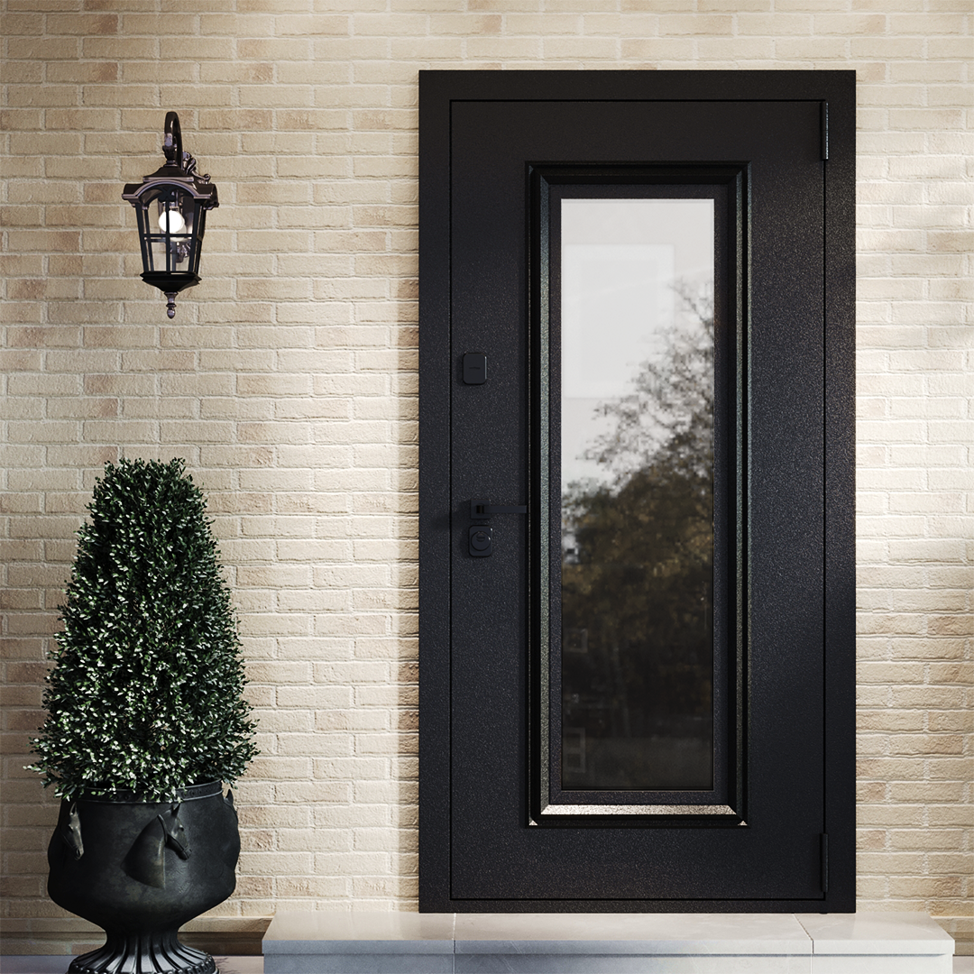 Изображение товара Входная дверь MPBS1 правый 205x96см цвет черный/белый