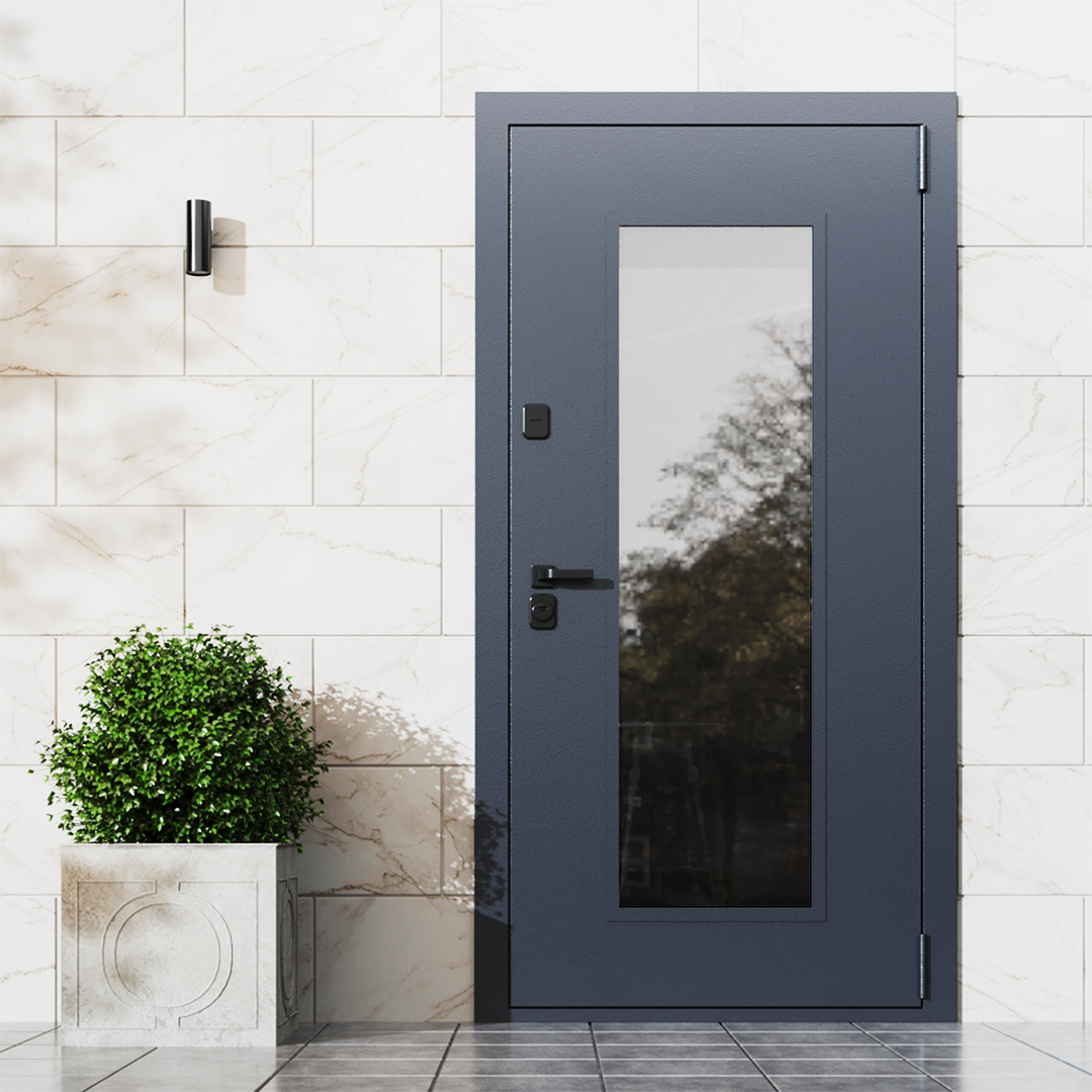 Изображение товара Входная дверь MPS1 правый 205x96см цвет серый/белый