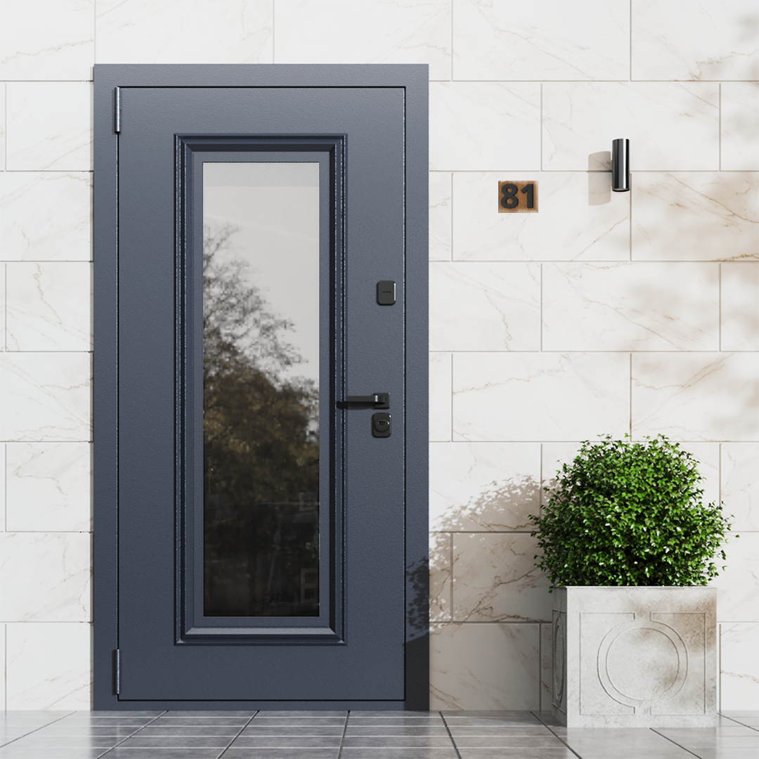 Изображение товара Входная дверь MPBS1 левый 205x96см цвет серый/белый