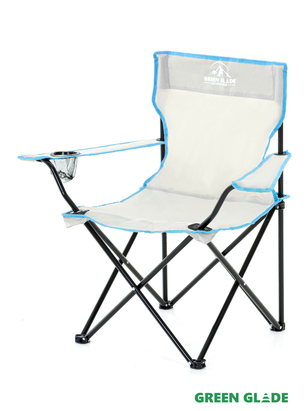 Изображение товара Складное садовое кресло Green Glade М1105 с подлокотником серое 50x50x80 см