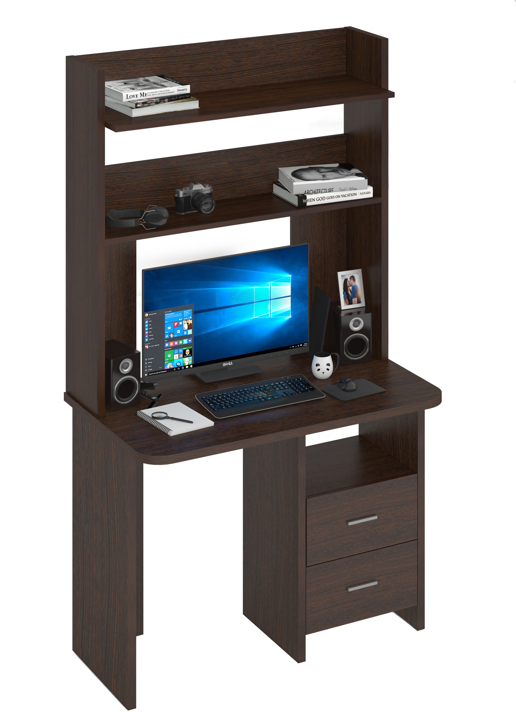 Изображение товара Стол Мэрдэс СКЛ-Прям100Р+НКЛХ-100 В 100x179x60 см ЛДСП цвет венге