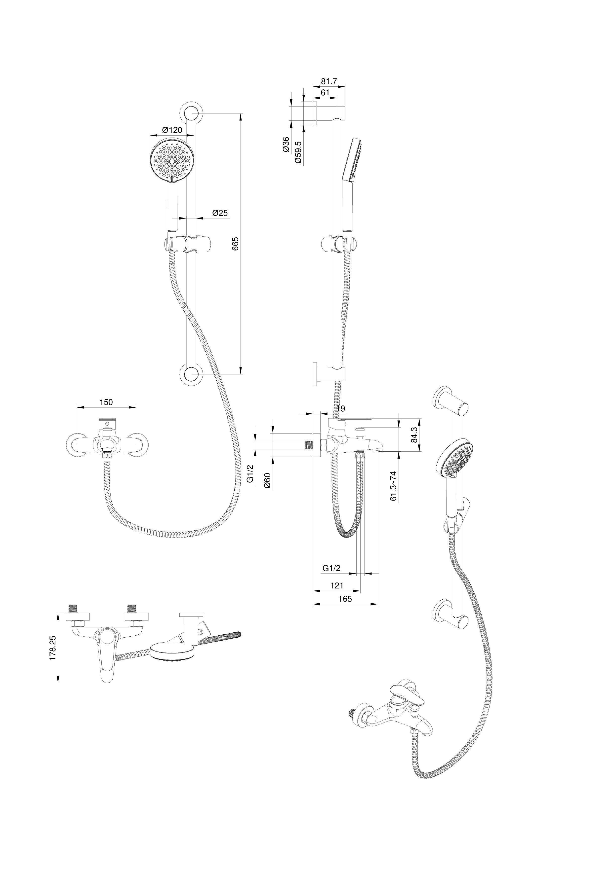 Изображение товара Смеситель для ванны WONZON & WOGHAND Alfa WW-AE3205-BG золото