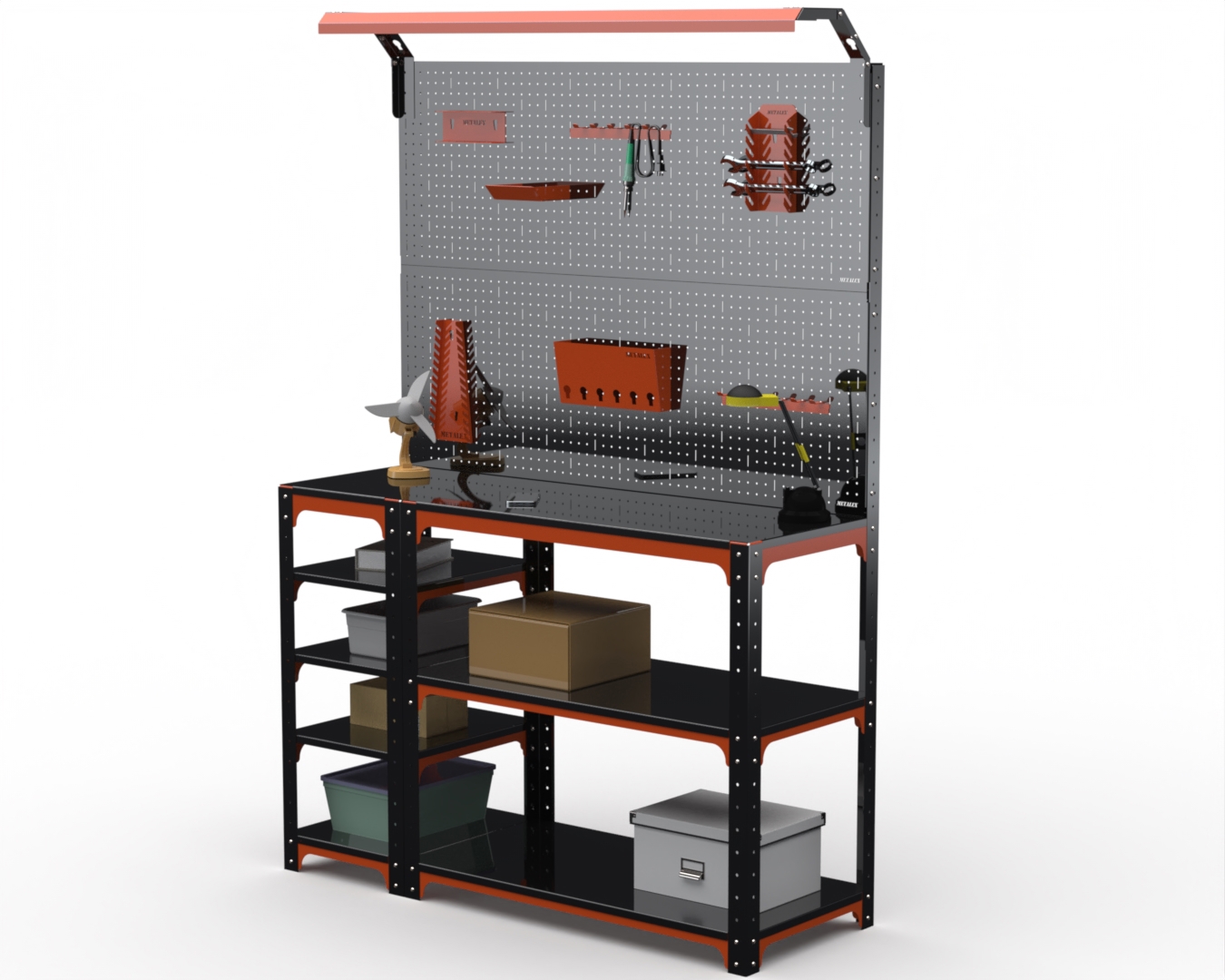 Изображение товара Стол-верстак Metalex Kit 204783 950x1200x500 мм с освещением и перфорированной панелью
