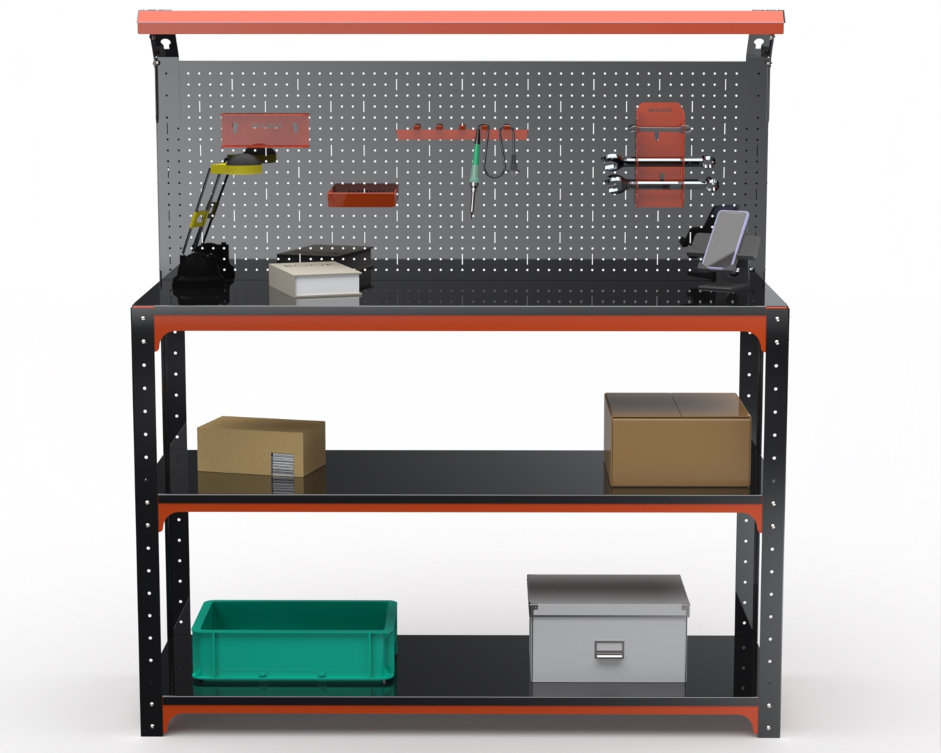 Изображение товара Стол-верстак Metalex Kit 204871 950x1300x600 мм с освещением и перфопанелью