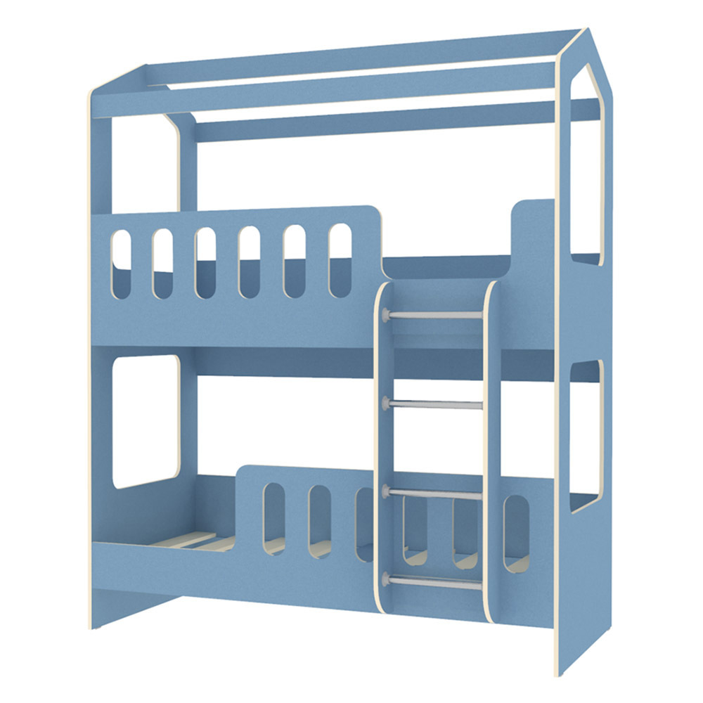 Изображение товара Кровать Кариви Сказочный Домик двухъярусная голубая 183.2x222.6 см