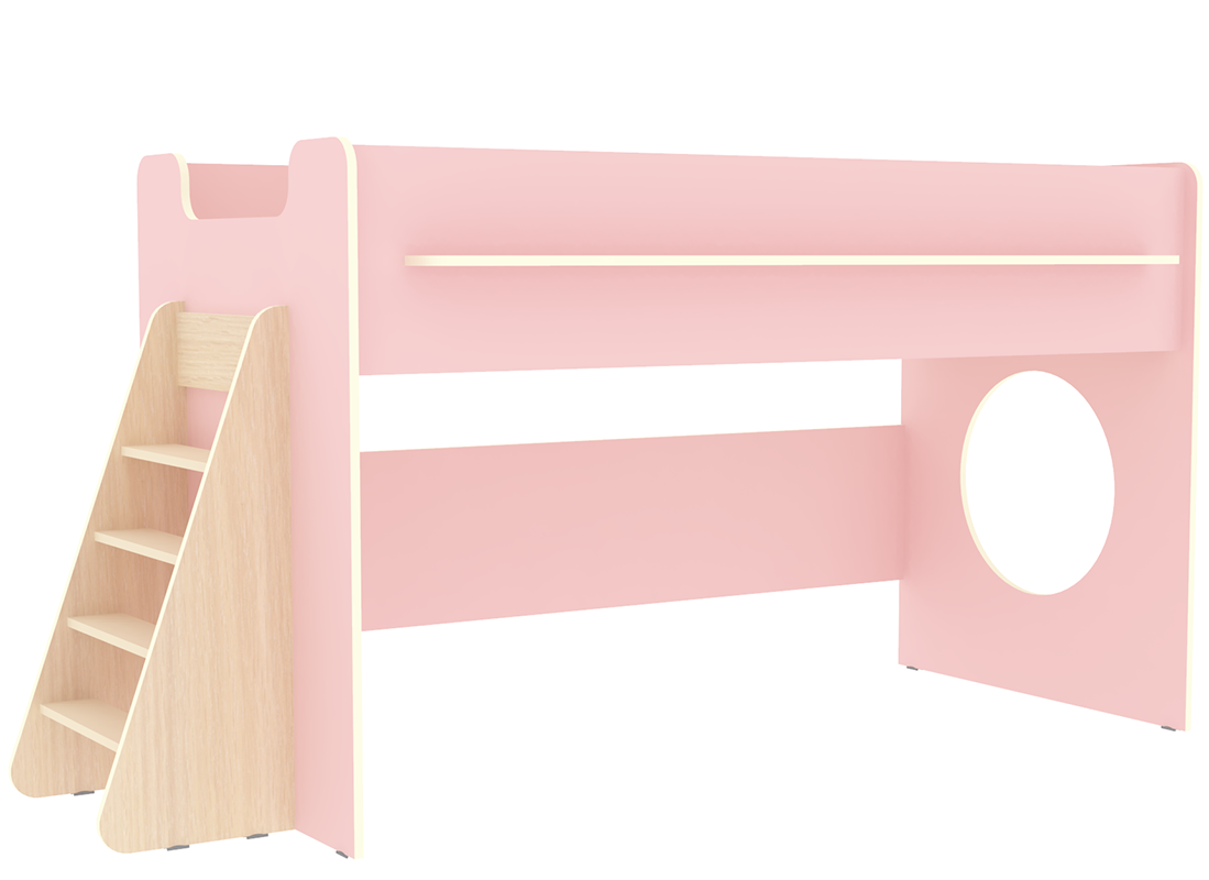 Изображение товара Детская кровать Кариви Сказка Л-23.1 Дуб молочный розовый ЛДСП 180x80 см