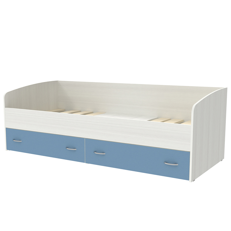 Изображение товара Детская кровать Кариви Юта 193x65x83 см из ЛДСП светло-голубой/белое дерево