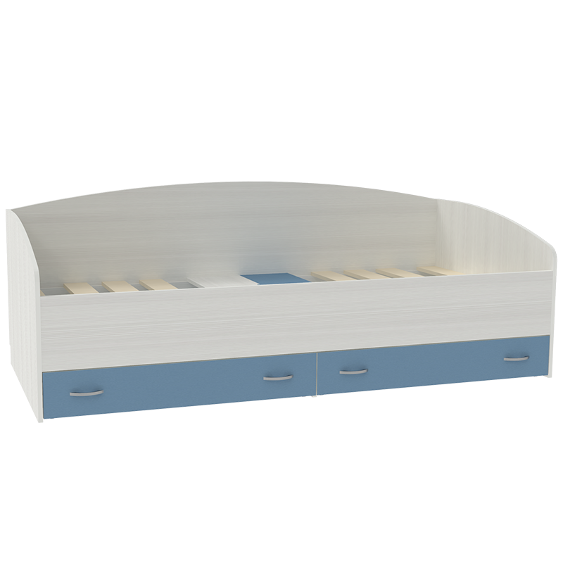 Изображение товара Кровать Кариви Кадет с выкатными ящиками 204x94 см ЛДСП светло-голубая