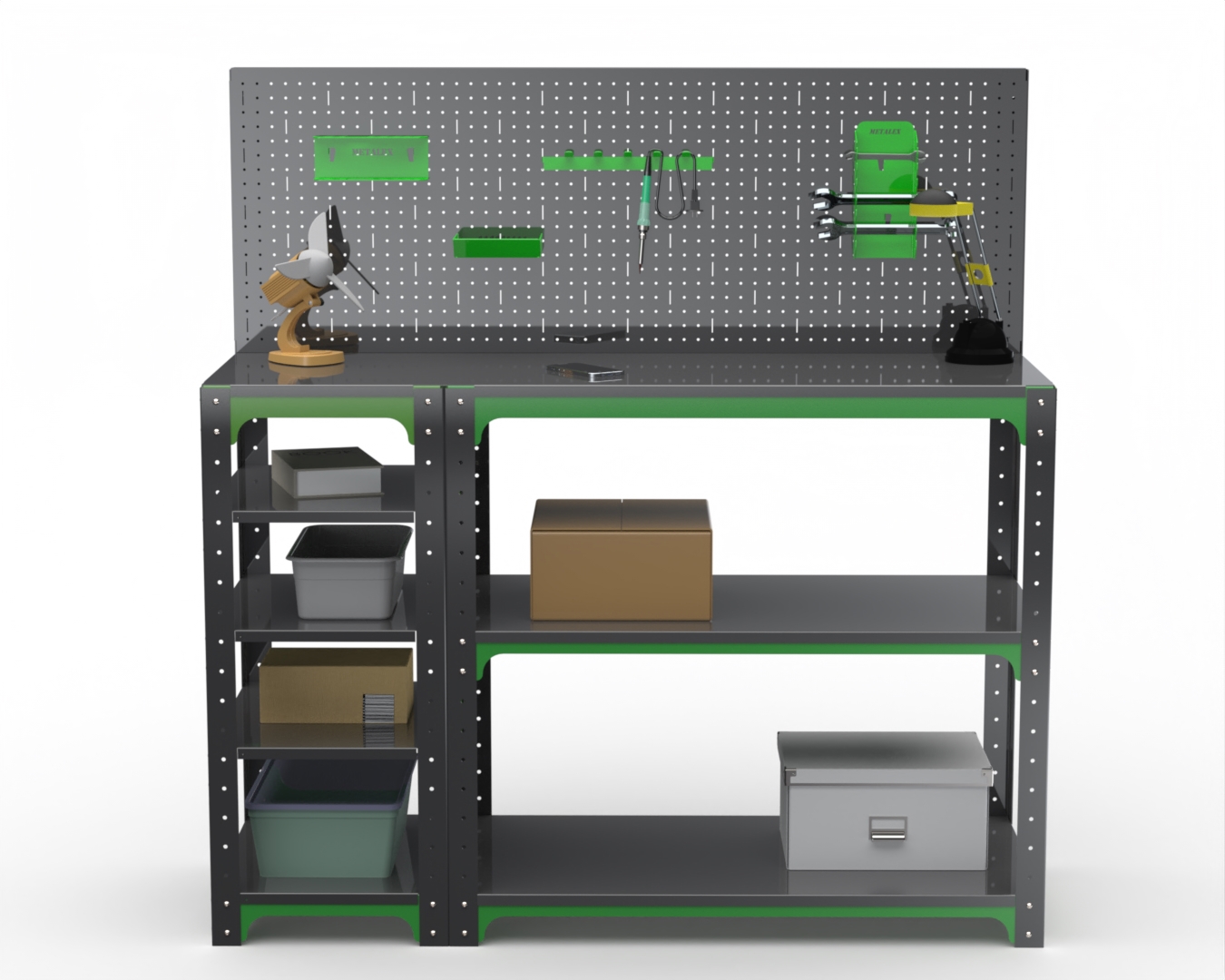 Изображение товара Стол-верстак Metalex Kit 204089 950x1700x400 мм, максимальная нагрузка до 260 кг