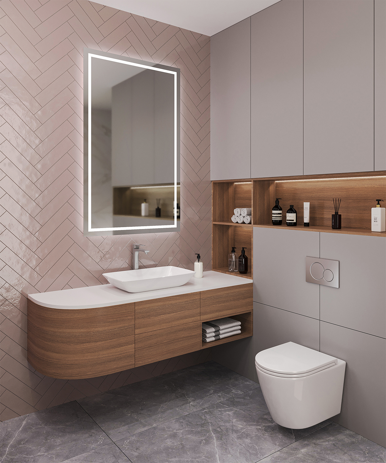 Изображение товара Керамическая плитка Decocer Liguria Pink 7.5x30 см для стен и пола Испания
