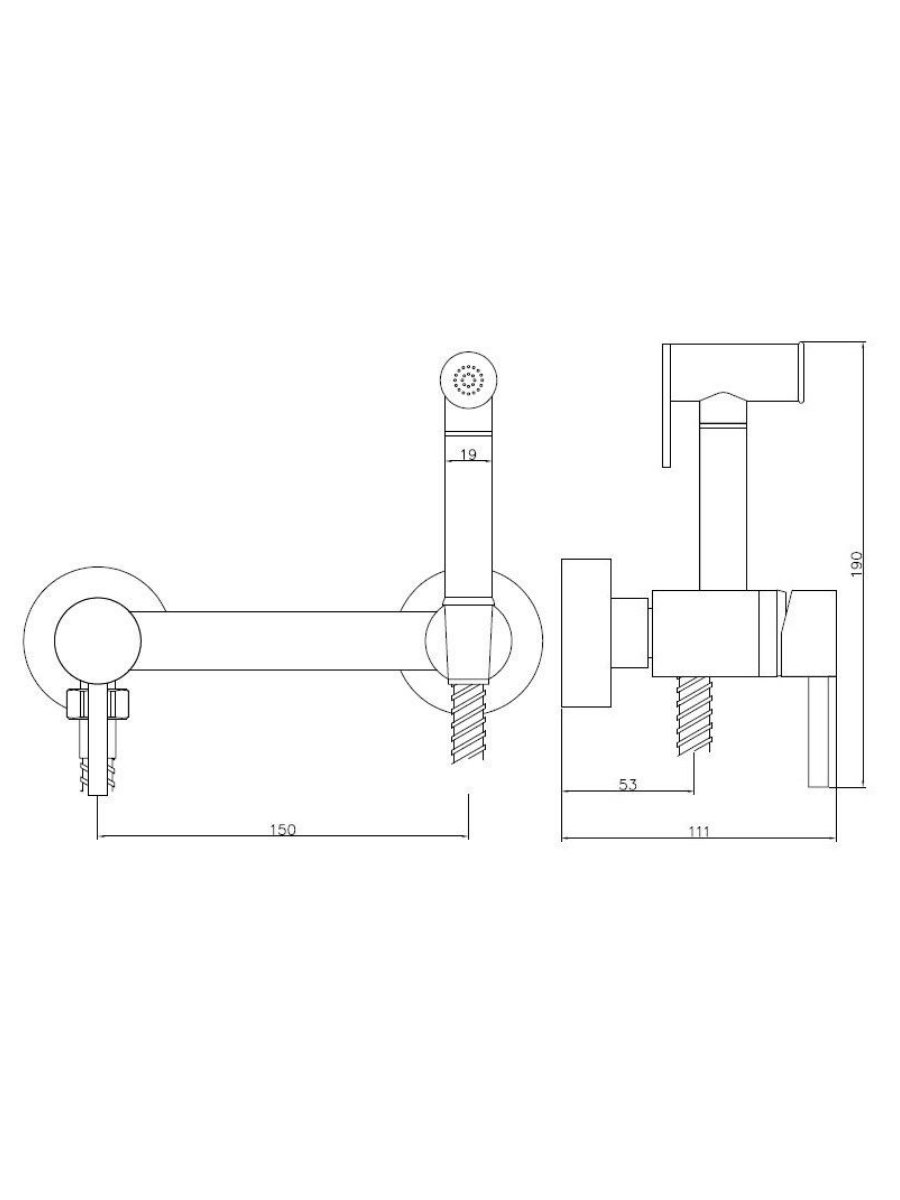 Изображение товара Смеситель скрытого монтажа ESKO с гигиеническим душем цвет хром